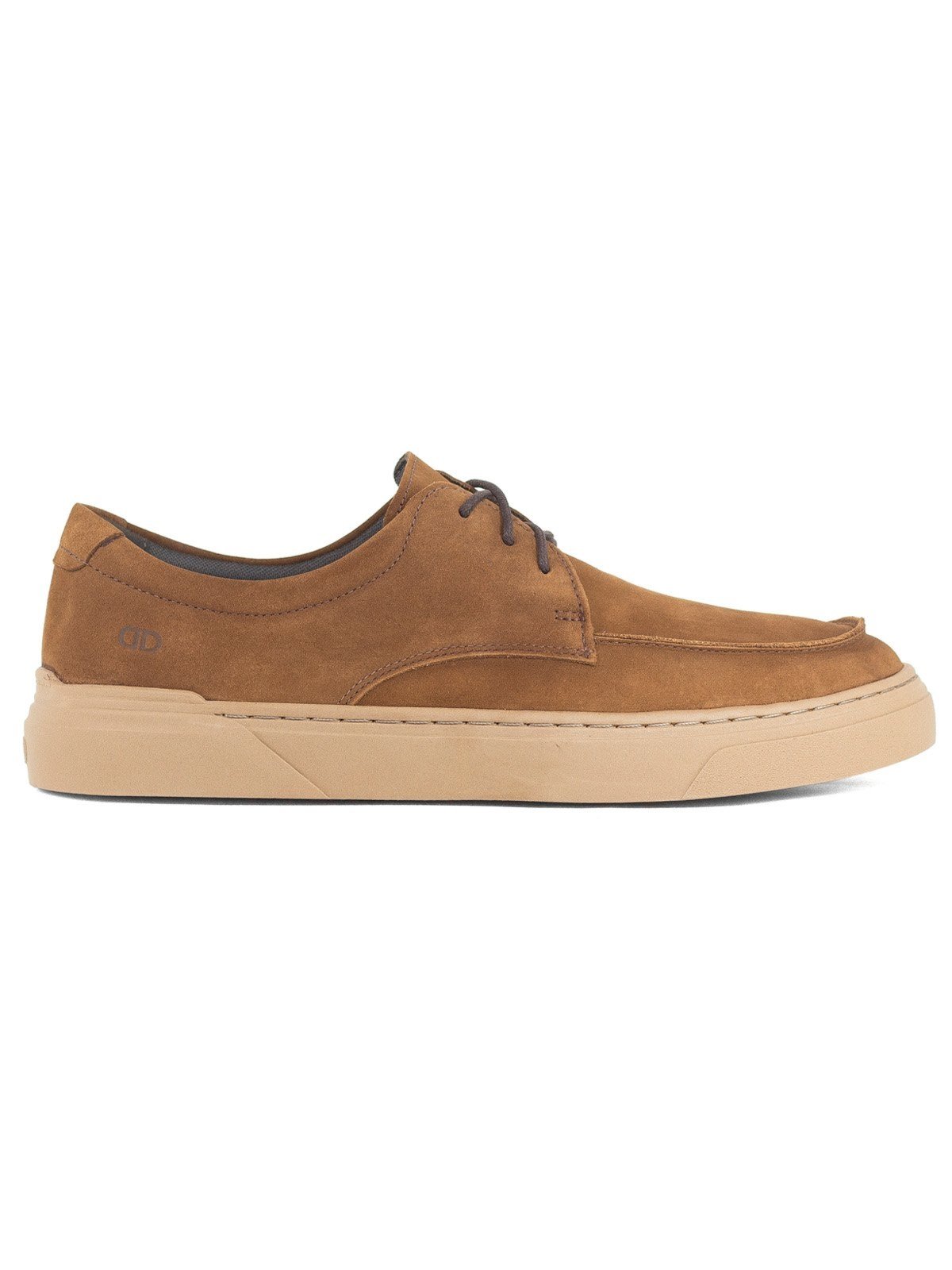 Tênis Masculino Democrata Denim Bill Casual Couro Clean Comfort Moderno Marrom Castanho