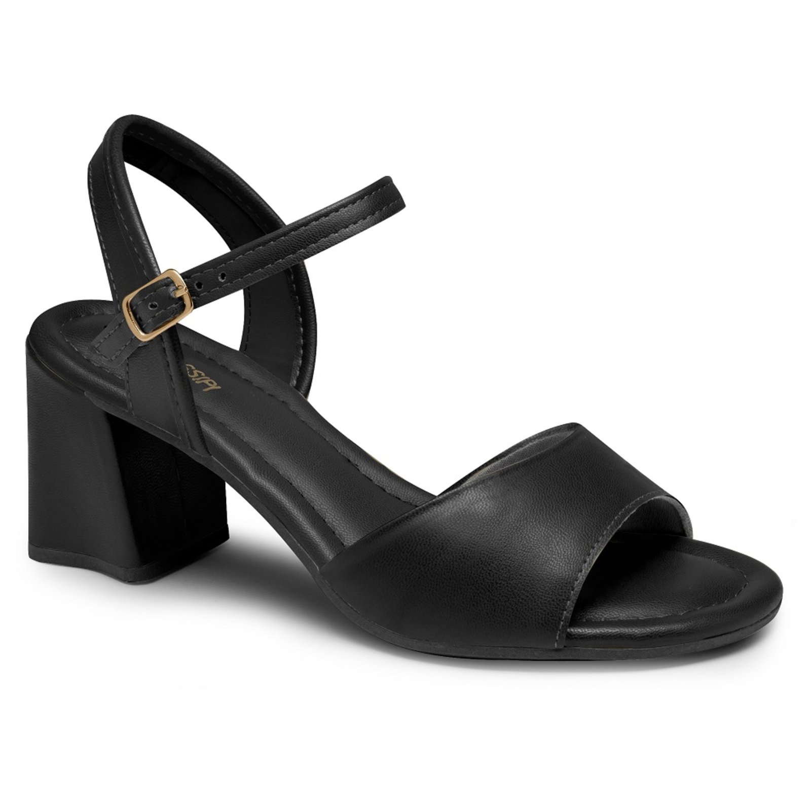 Sandália Salto Grosso Mississipi MB854 Feminina – Preta