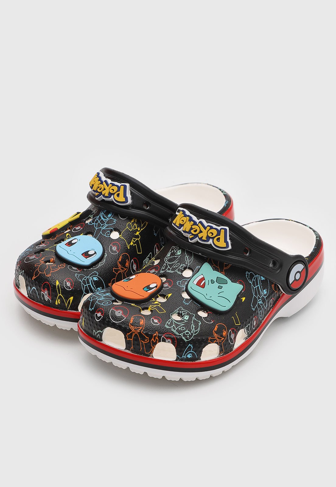 Vista 2 Infantil - Chinelo Crocs Pokemon Print Classic Clog preto Crocs preto