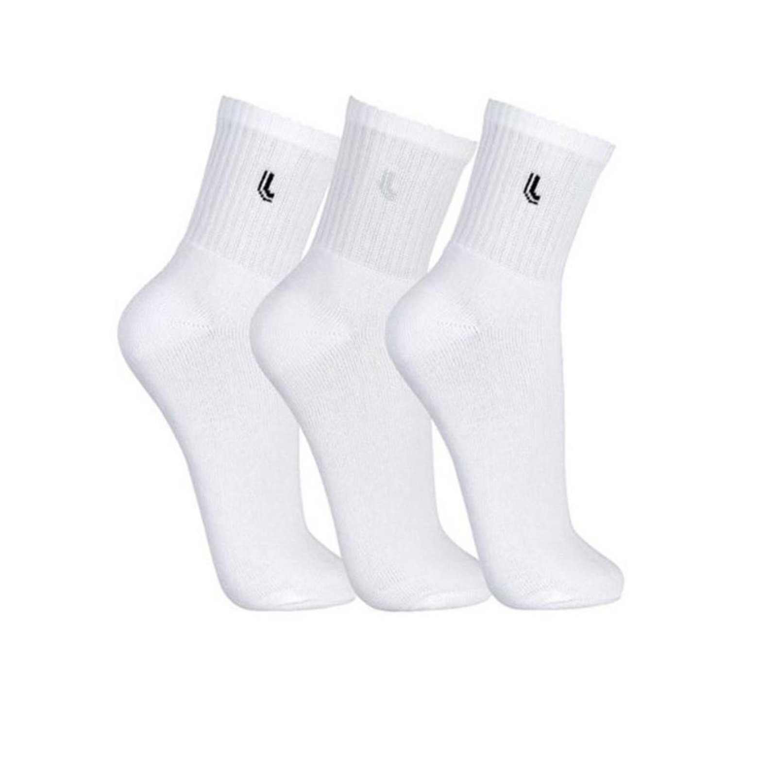 Vista 2 Kit 3 Pares Meia Lupo Masculino Cano Alto Sport 3245 branco Lupo branco
