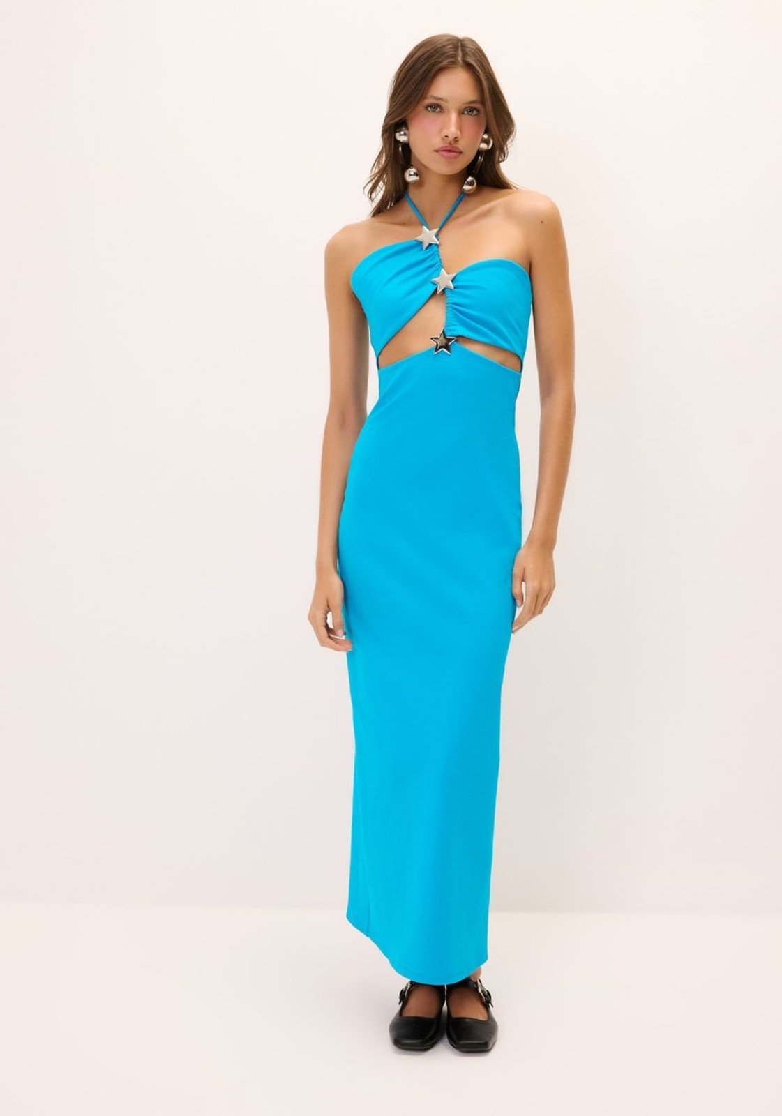 Vista 2 Vestido Midi Com Estrelas My Favorite Things preto
