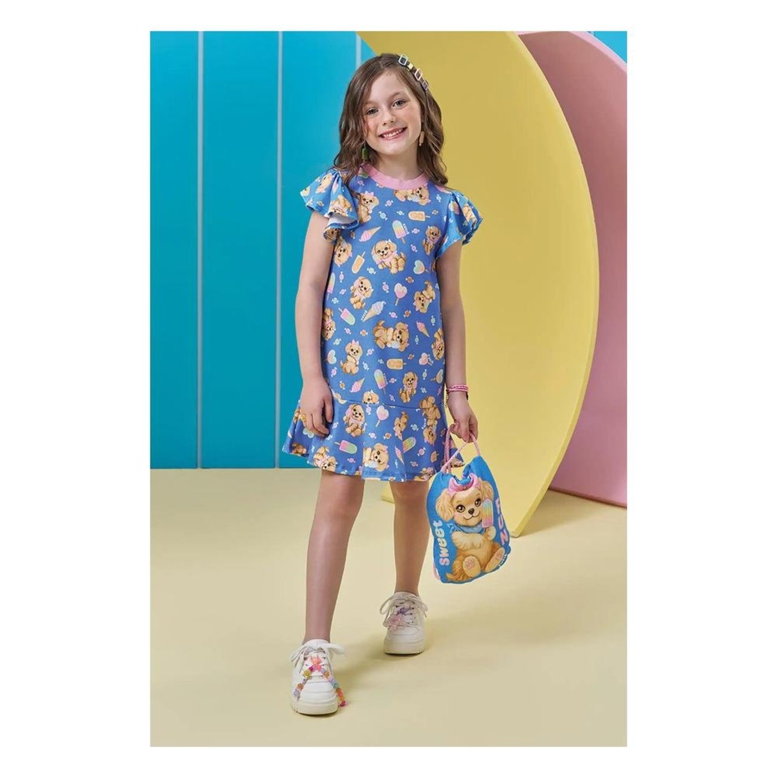 Infantil - Vestido Azul Ursinhos KUKIE 1 Unico