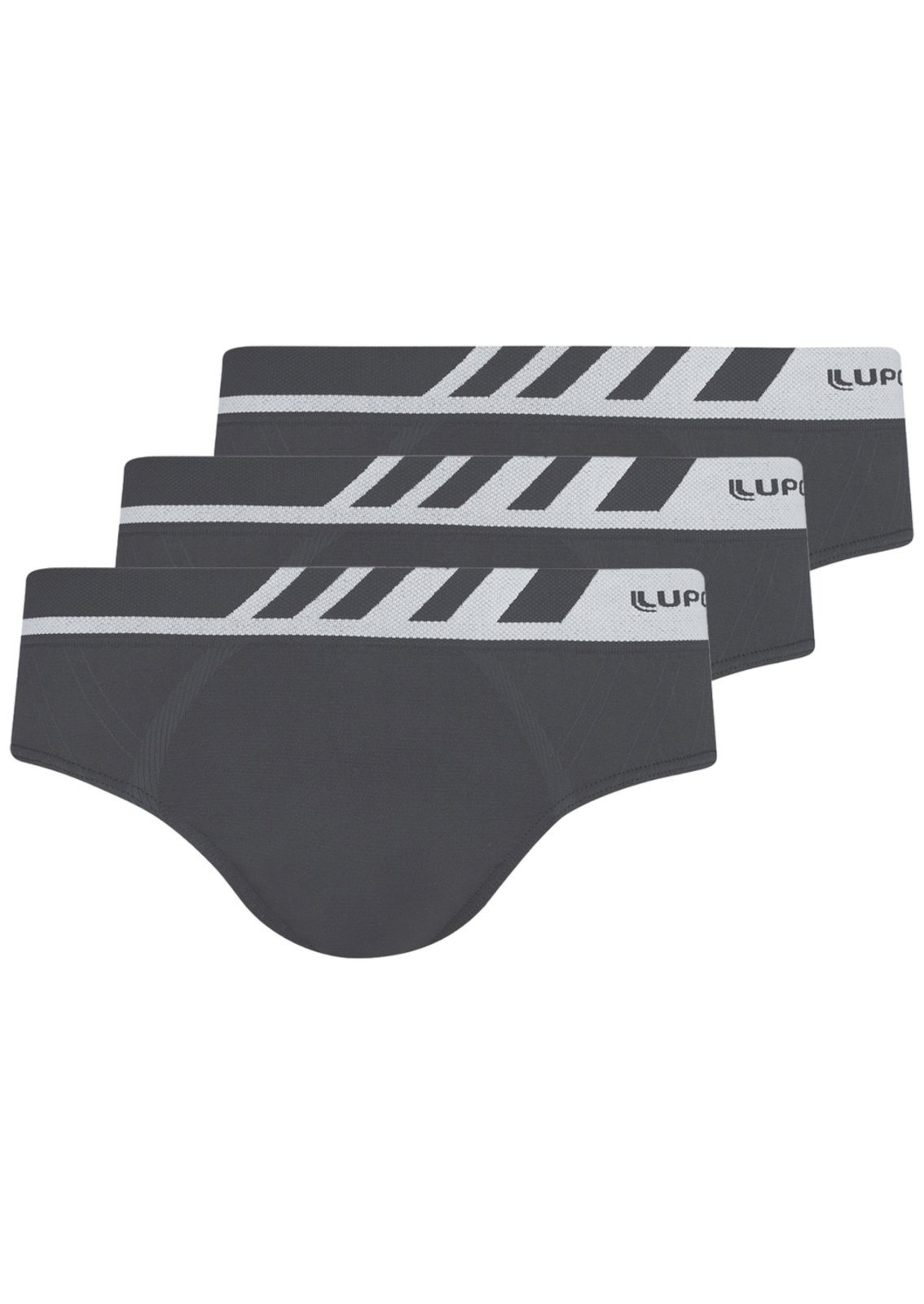 Kit com 3 Cuecas Slip Lupo 691-002