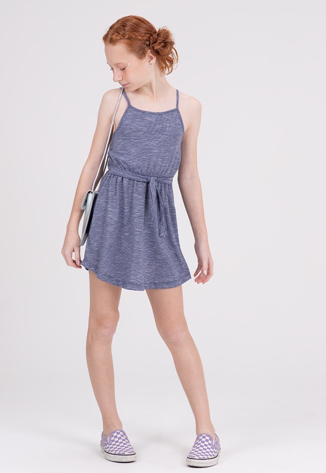 Infantil - Vestido Alcinha Laço Marinho