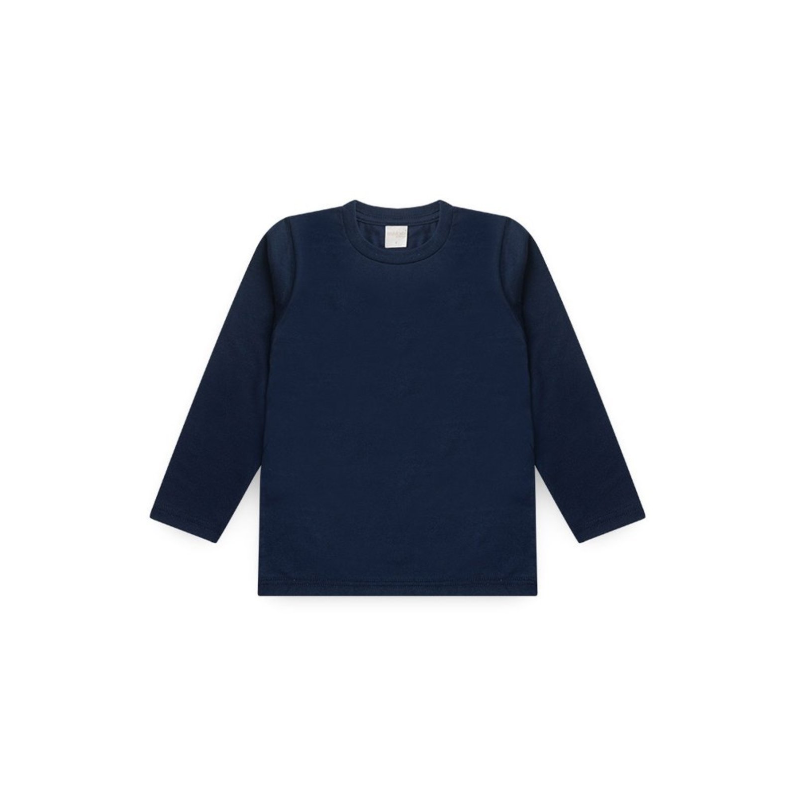 Vista 2 Infantil - Camiseta Inverno Menino Marinho Manga Longa em Meia Malha Molekada azul Molekada azul