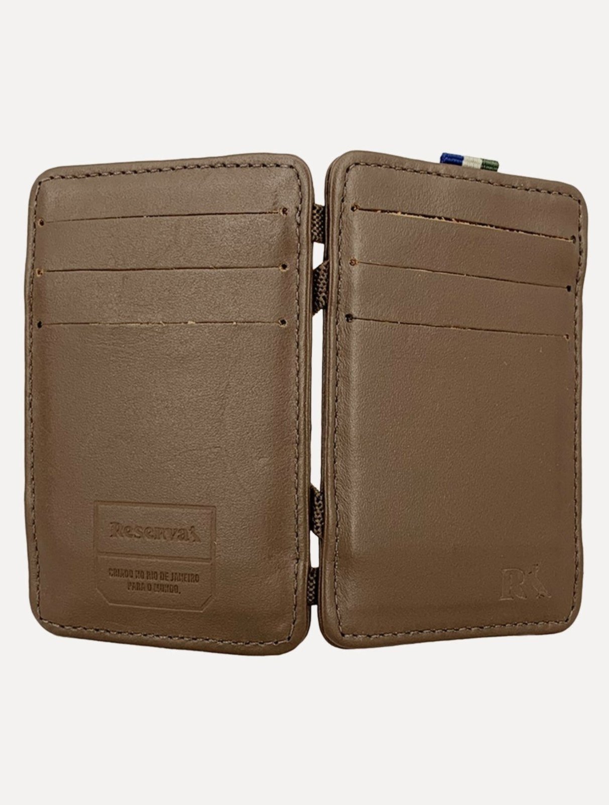 Vista 3 Carteira Reserva Masculina Couro Neutral Mágica marrom Reserva marrom