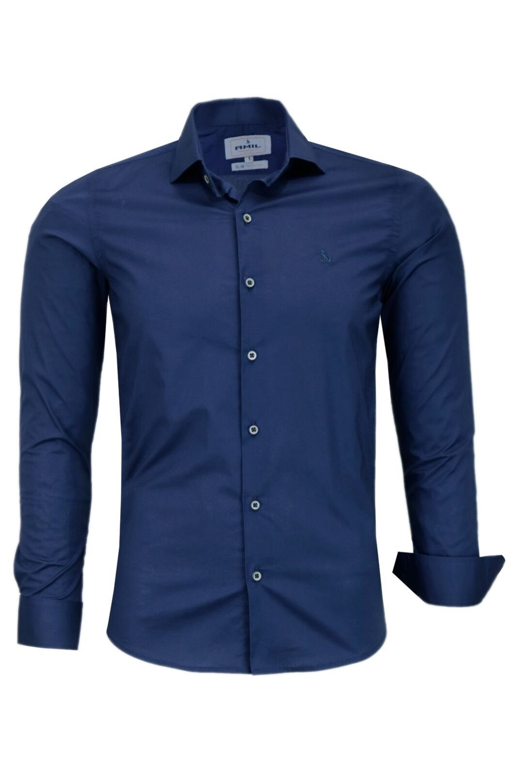 Camisa Social Masculina Manga Longa Amil Slim Elastano 1823
