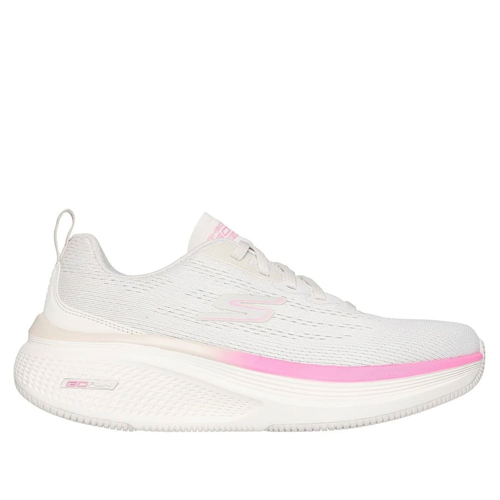 Tênis Feminino Skechers Go Run 2.0 Elevate Off White/Rosa