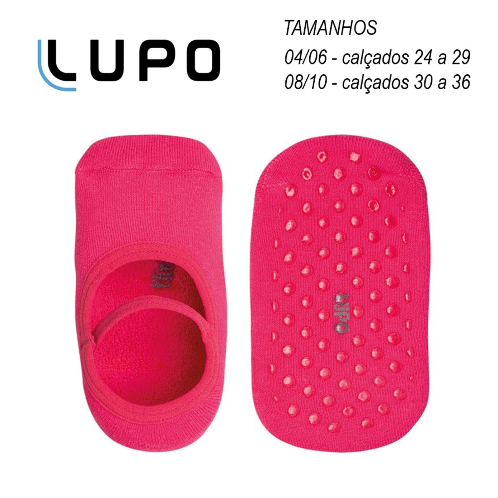 Vista 3 Infantil - Meia com Antiderrapante Lupo 02627 Candy rosa Lupo rosa