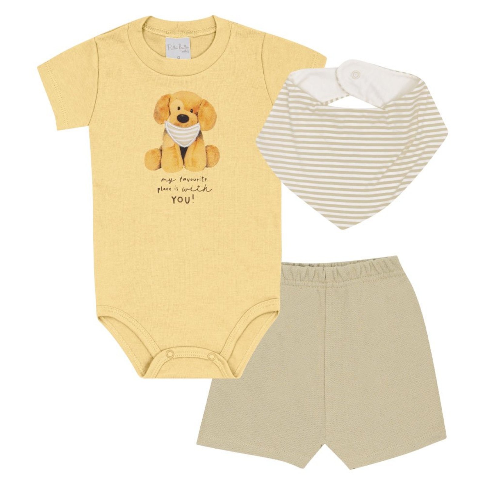 Infantil - Conjunto Amarelo Pulla Bulla Menino - 53270-1346