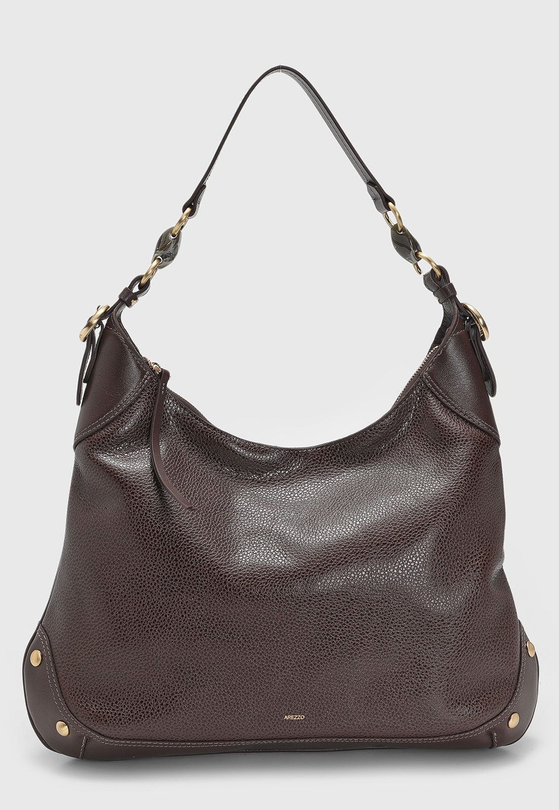 Bolsa Grande Feminina Arezzo Alça Metálica Marrom