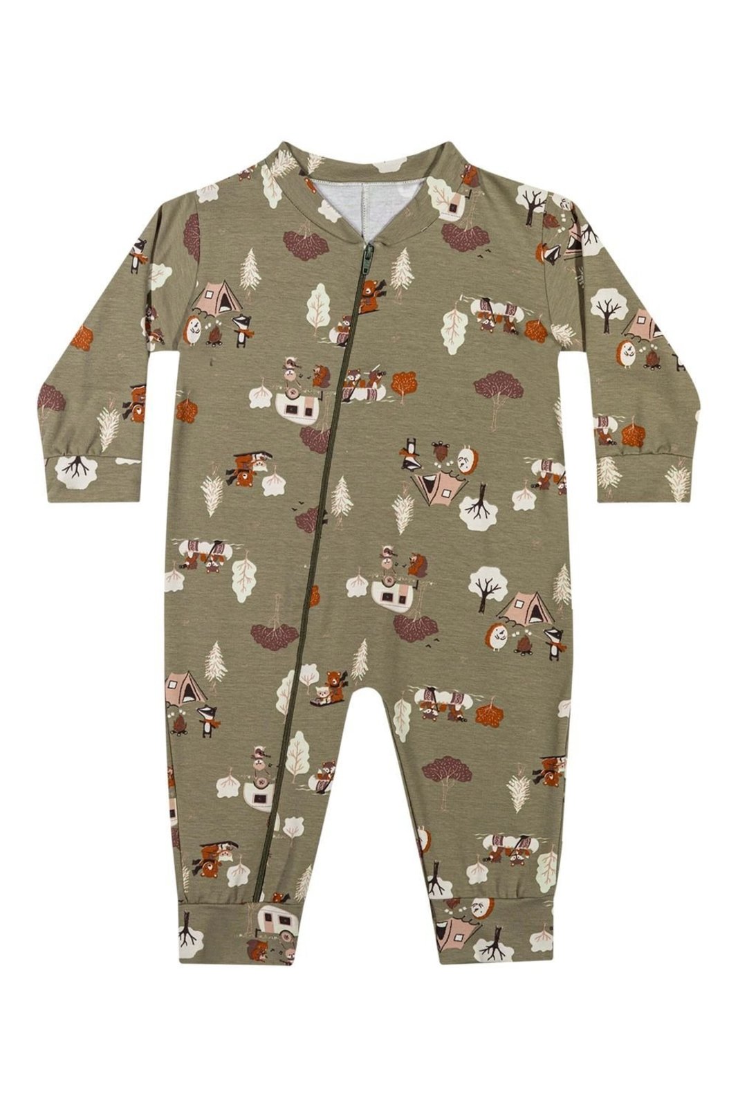 Infantil - Macacão Menino Estampado Com Zíper Elian Verde