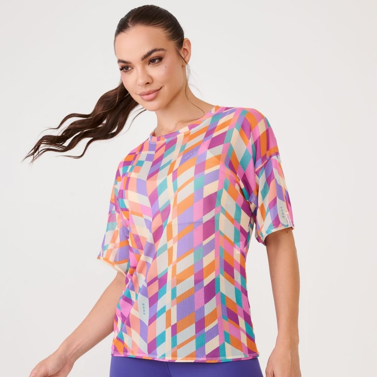 Blusão de Tule Estampa Joyful Com Fita de Silicone Donna Carioca