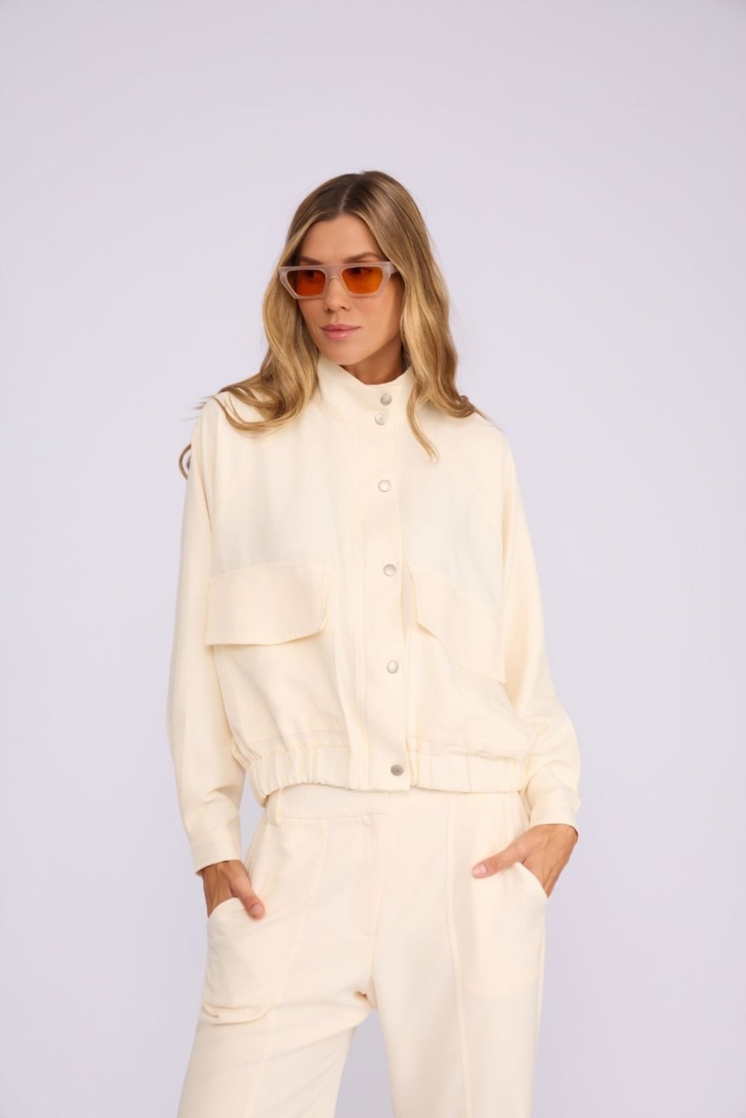 Jaqueta Bomber com Bolsos Blair Off-White