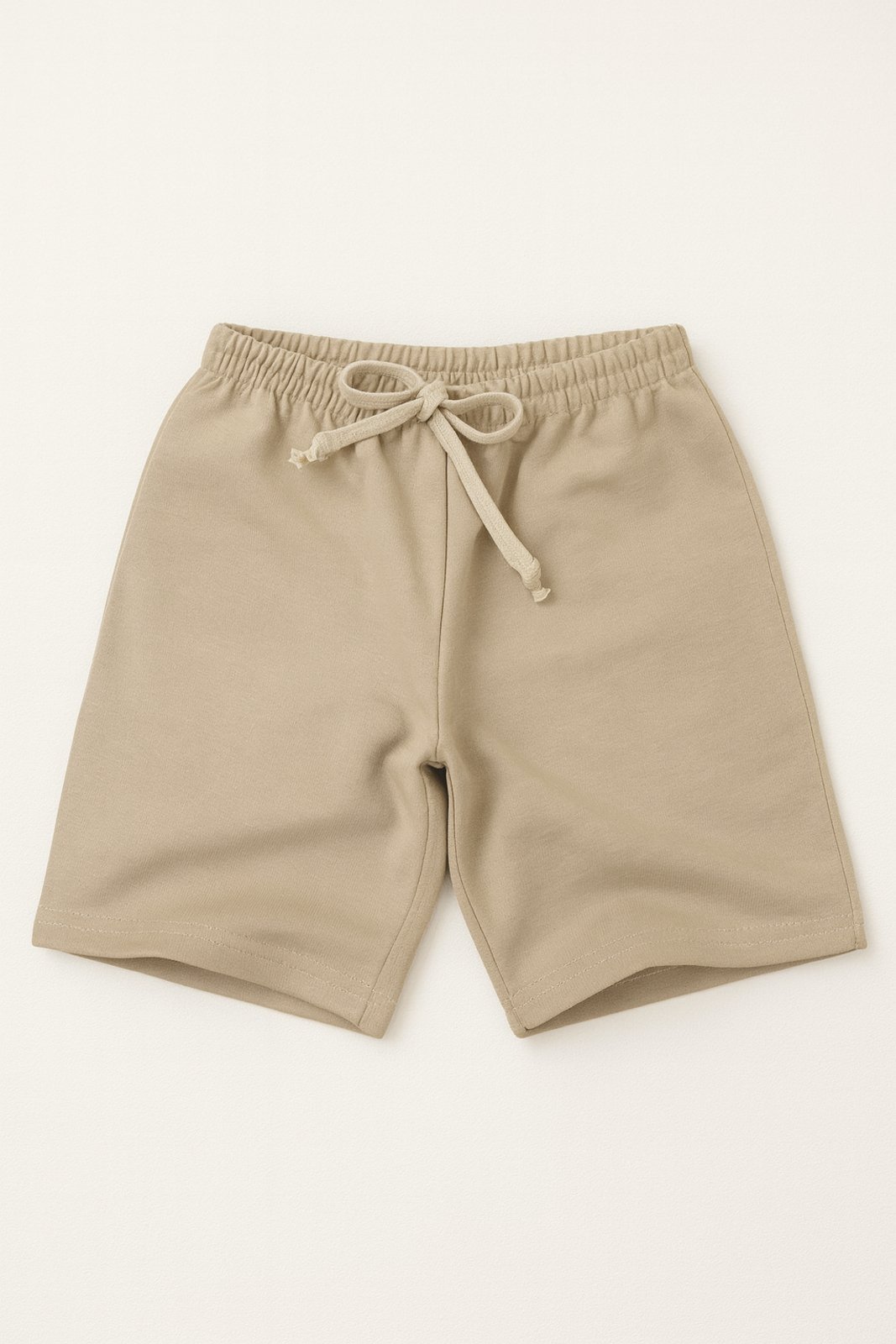 Infantil – Bermuda Moletinho Masculina Bege com Cardaço – Babei no Look