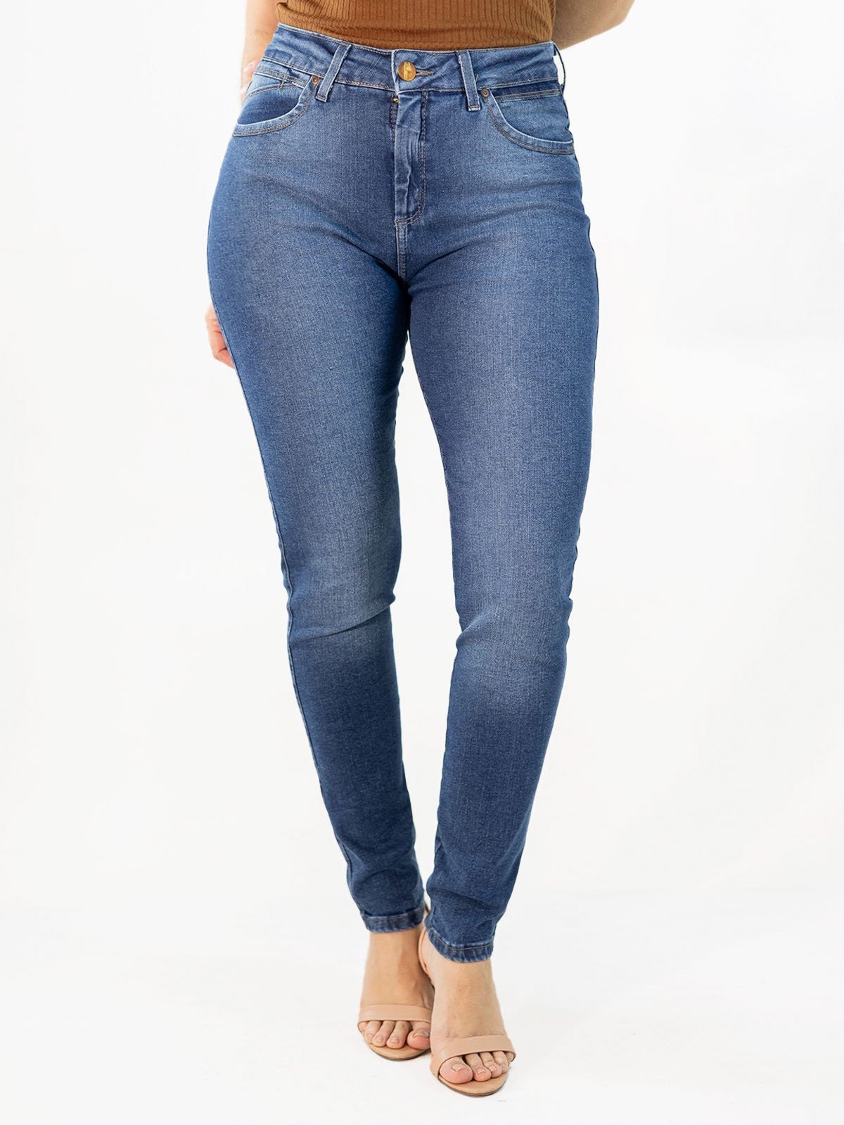 Calça Feminina Jeans Skinny Tradicional Cintura Alta Anticorpus