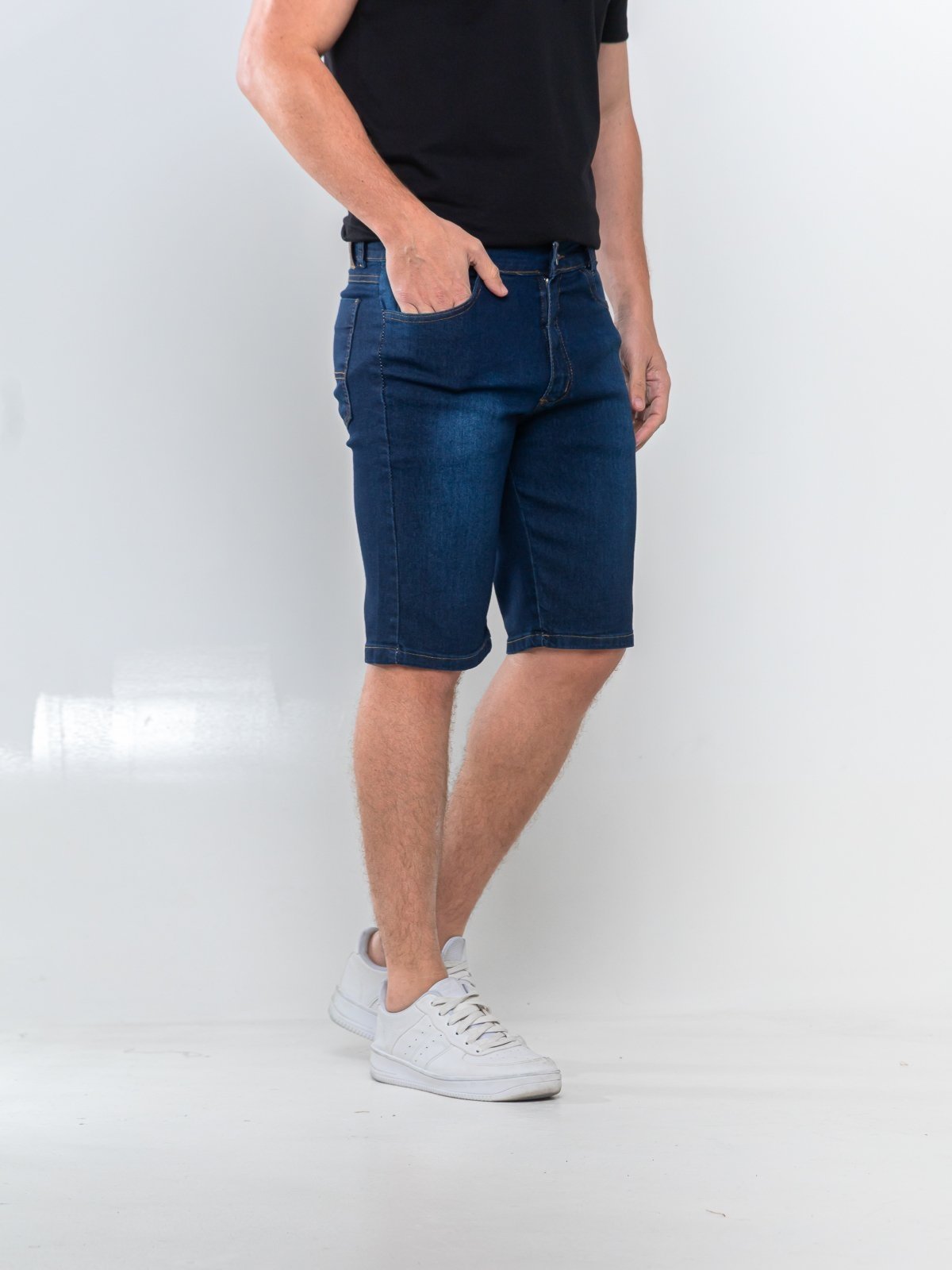 Bermuda Jeans Masculina 5 Estilos Escura Básica e Confortável Para o dia a Dia