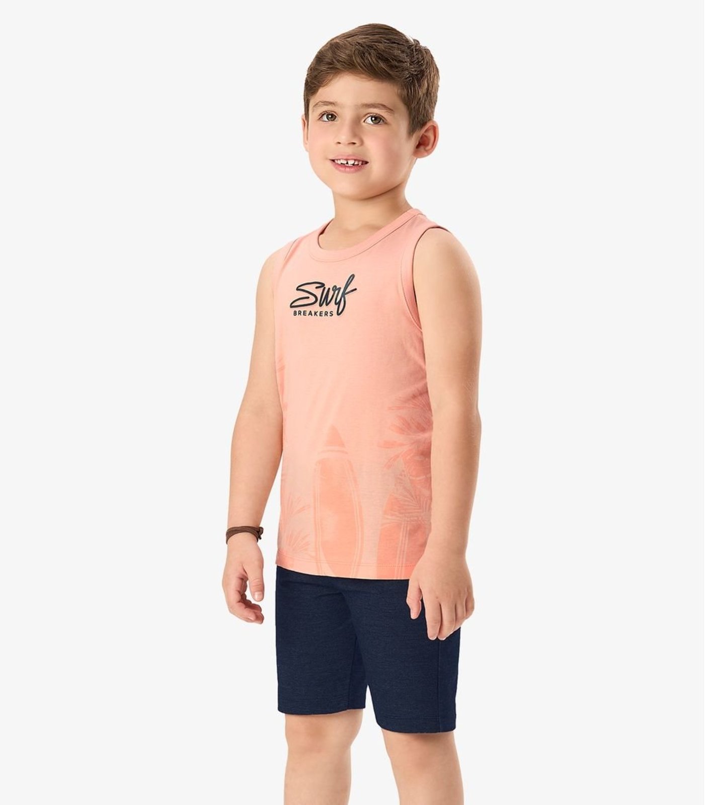 Infantil - Conjunto Machão Com Bermuda Rovi Rosa