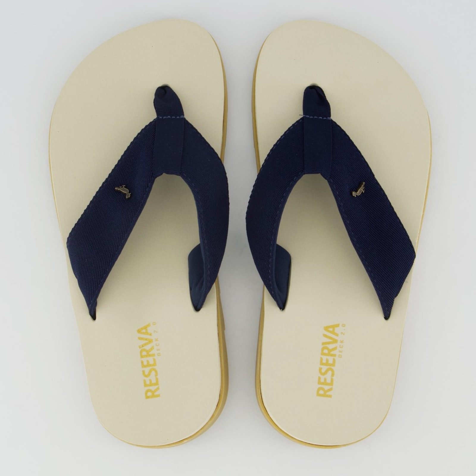 Chinelo Reserva Deck Sport Off White e Marinho