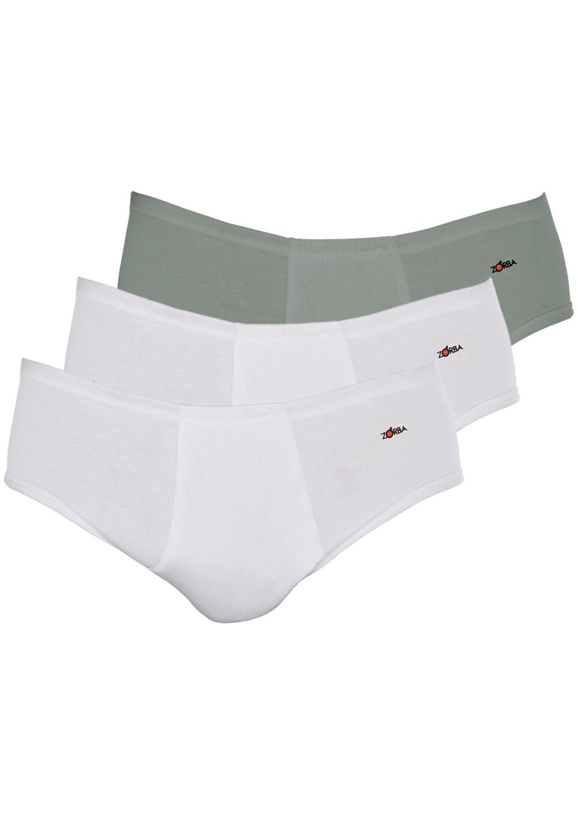 Kit com 3 Cuecas Slip Zorba com Abertura 172 Colorido GG Branco