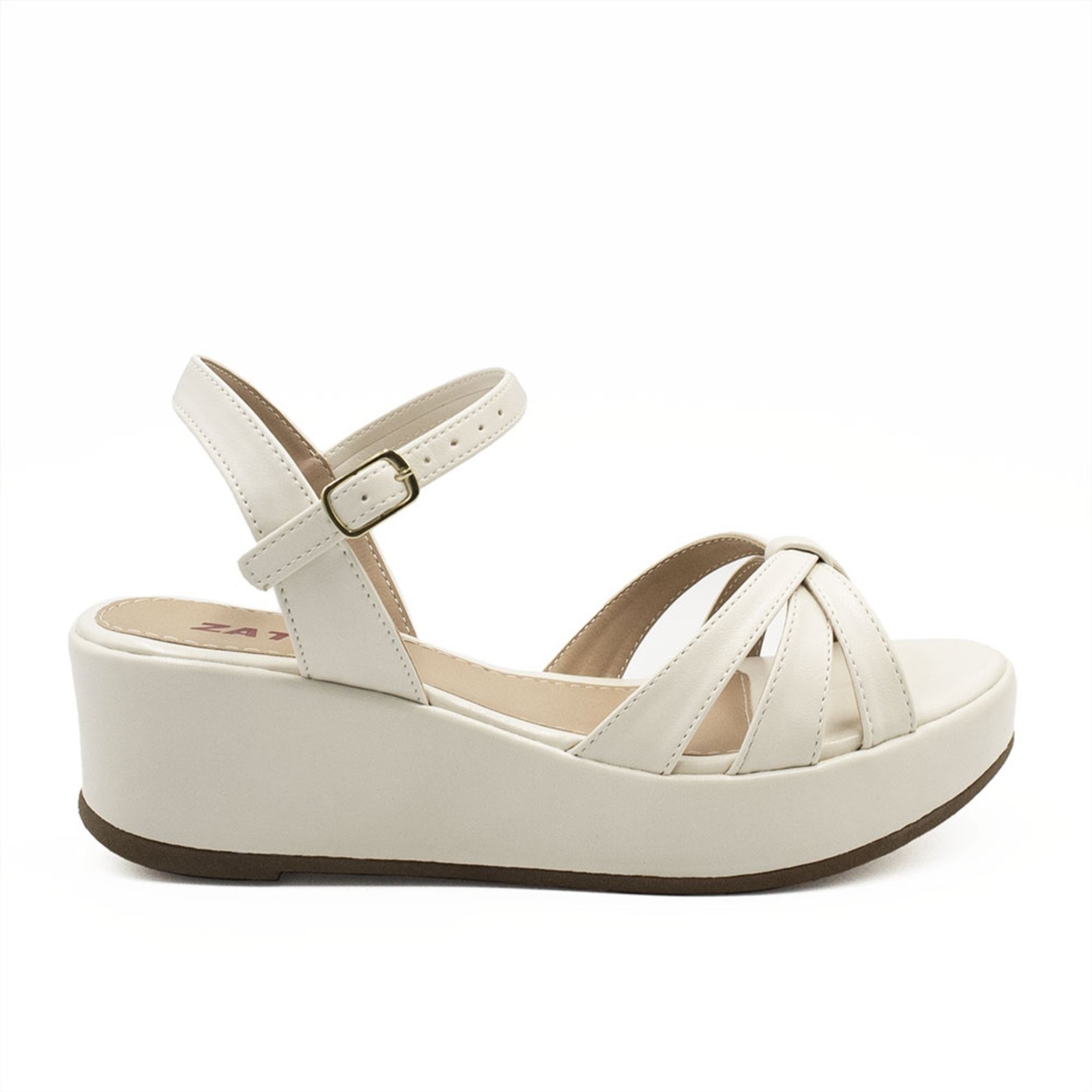 Sandália Zatta Anabela Flat Alanis Off White