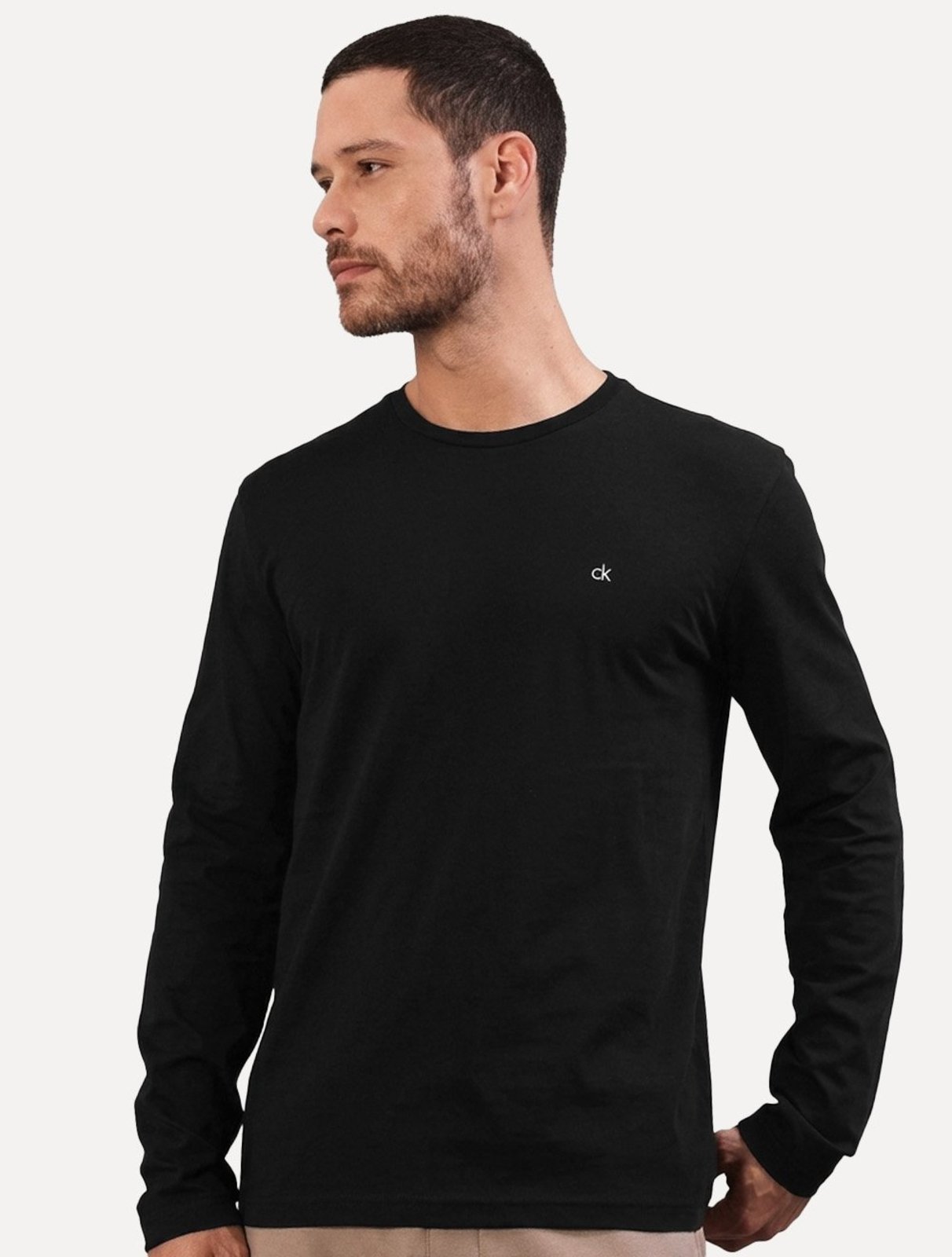 Camiseta Calvin Klein Masculina Meia Malha CK Signature
