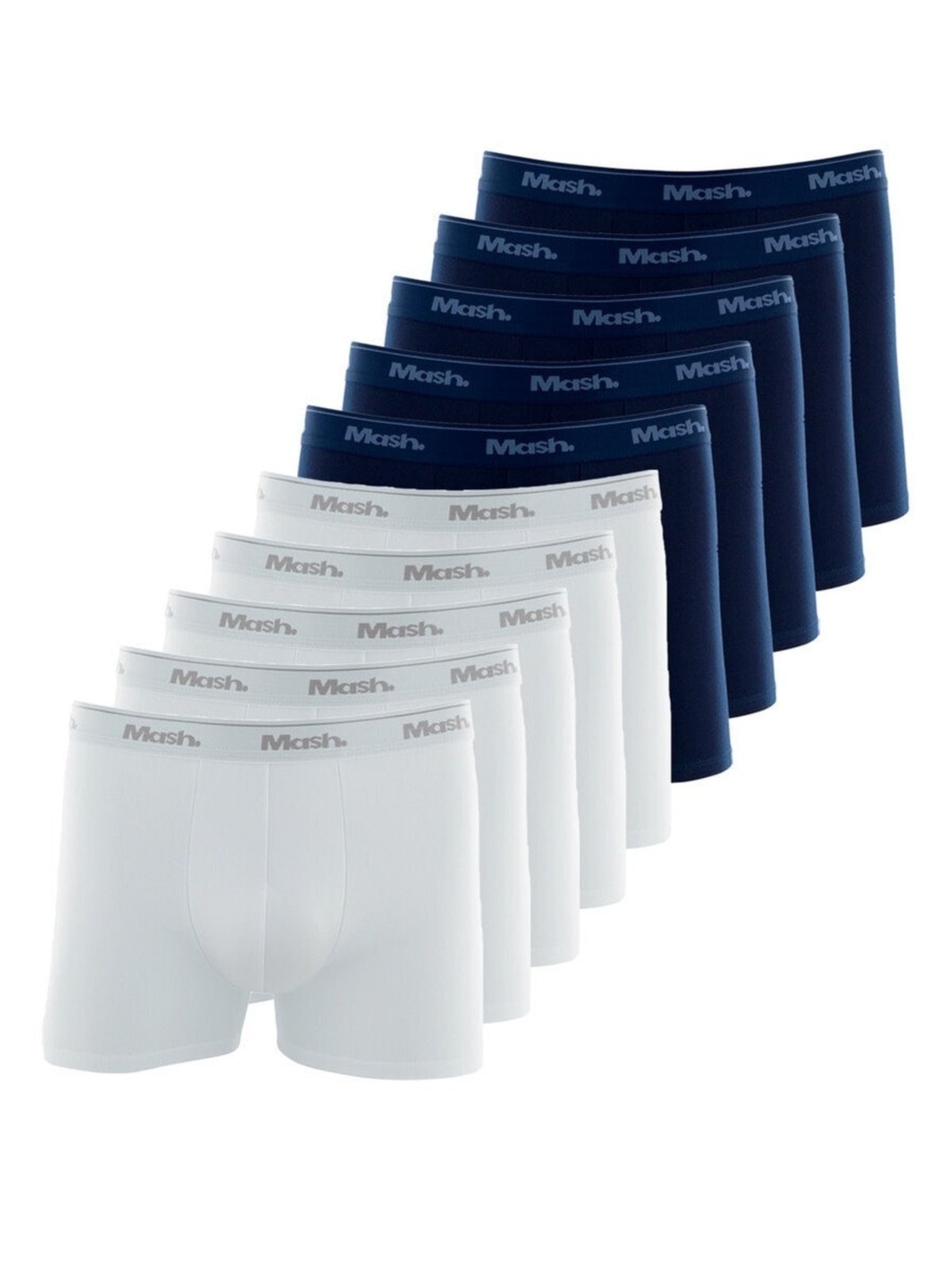 Kit com 10 Cuecas Boxer Mash 170.26 Branco