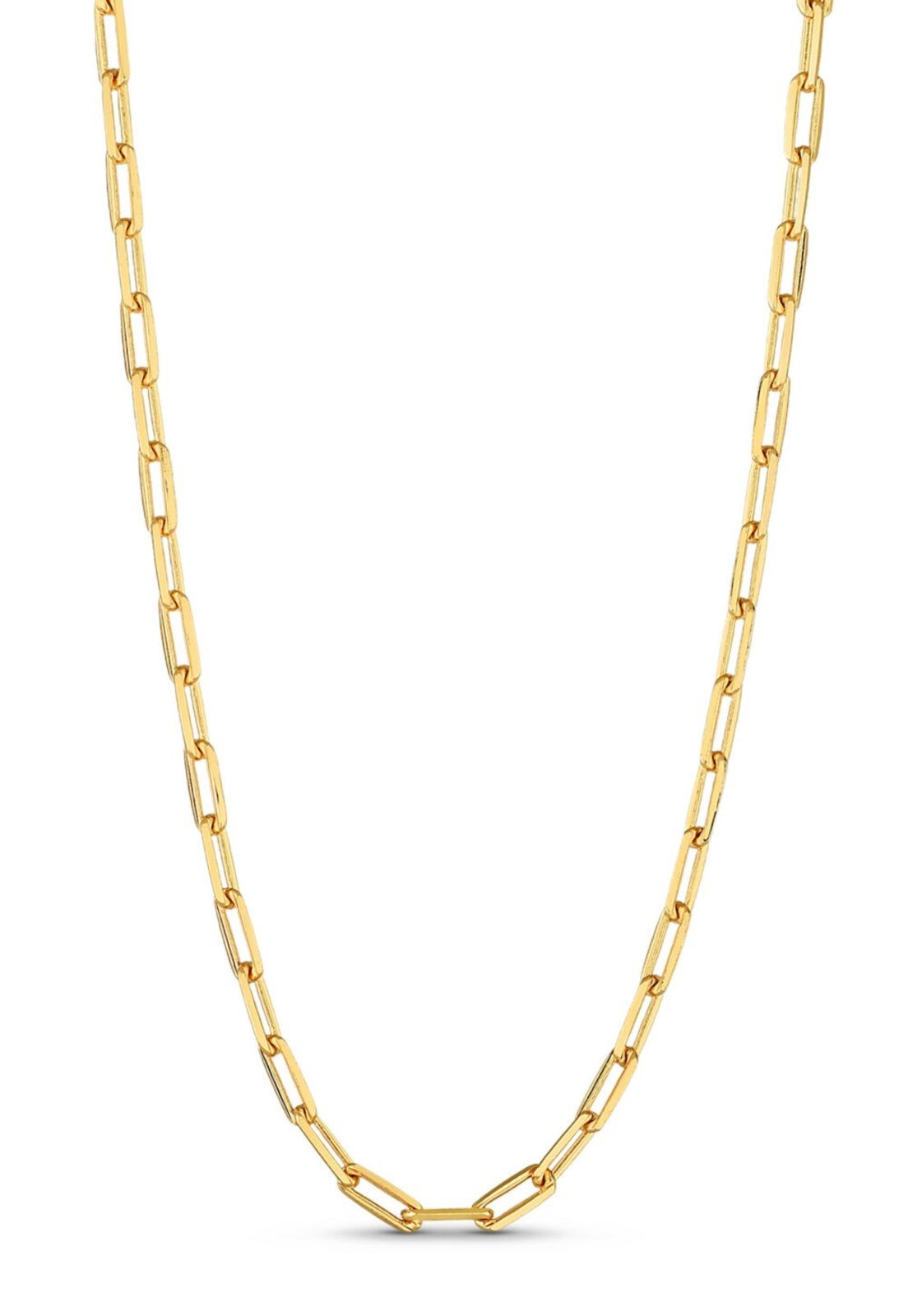 Vista 2 Colar De Corrente Semijoia Elos Quadrados Banho 18K Co STORE ORA SEMIJOIAS dourado