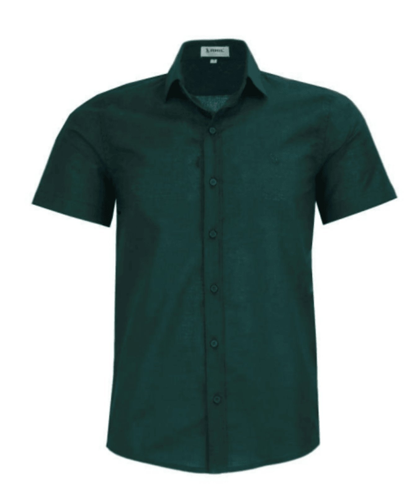 Vista 2 Camisa Social Amil Comfort Kart Algodão Flamê tipo Linho Manga Curta Luxo Militar verde militar Amil verde militar