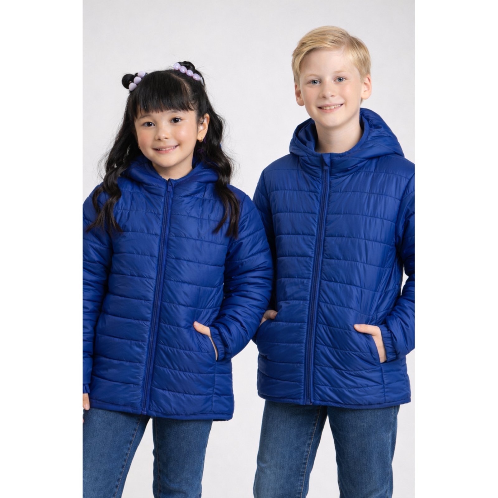 Infantil - Jaqueta Puffer Inverno Unissex Marinho Com Capuz