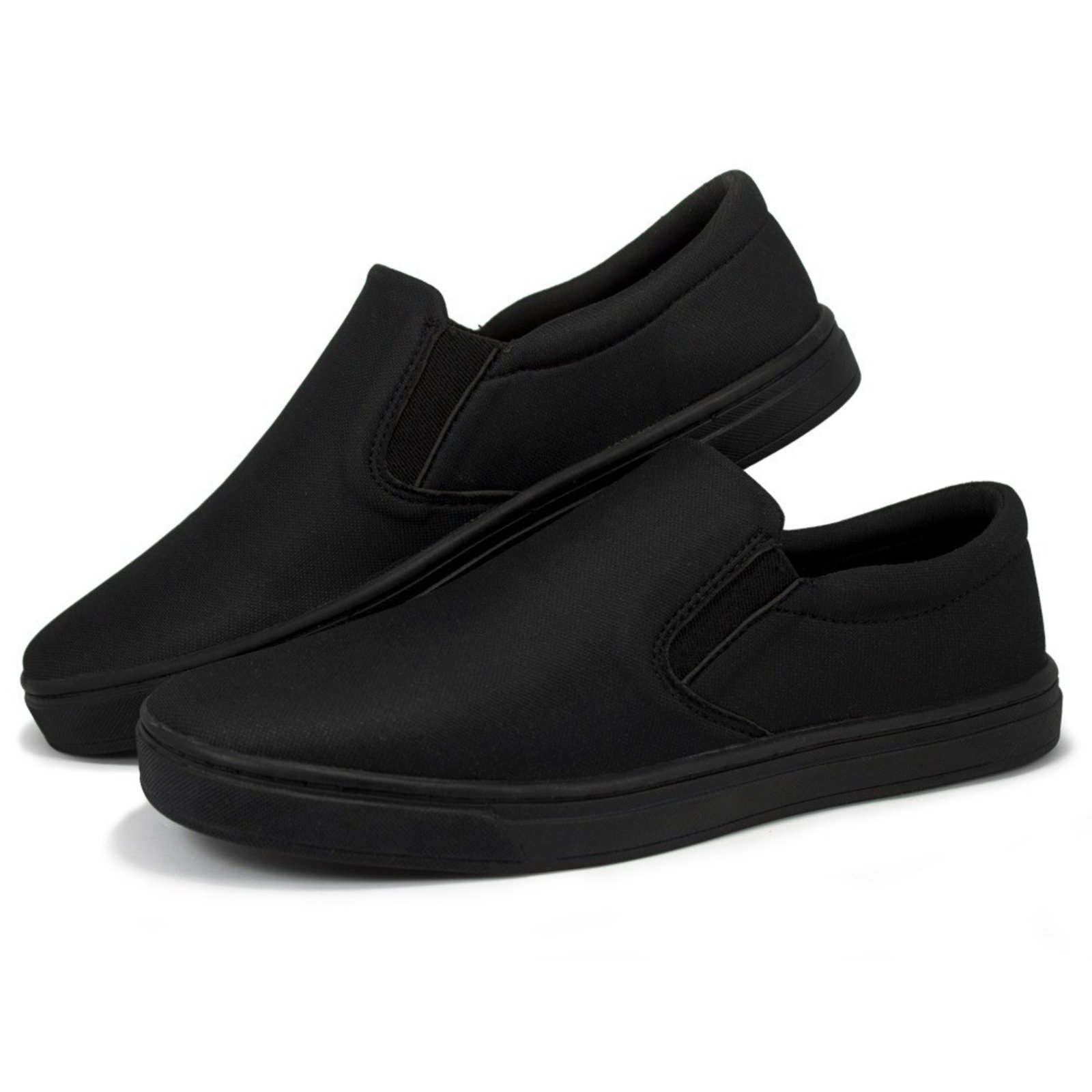 Tênis Slip On Casual Nine4 em Lona Comfort Solado Caixa – Preto/Preto