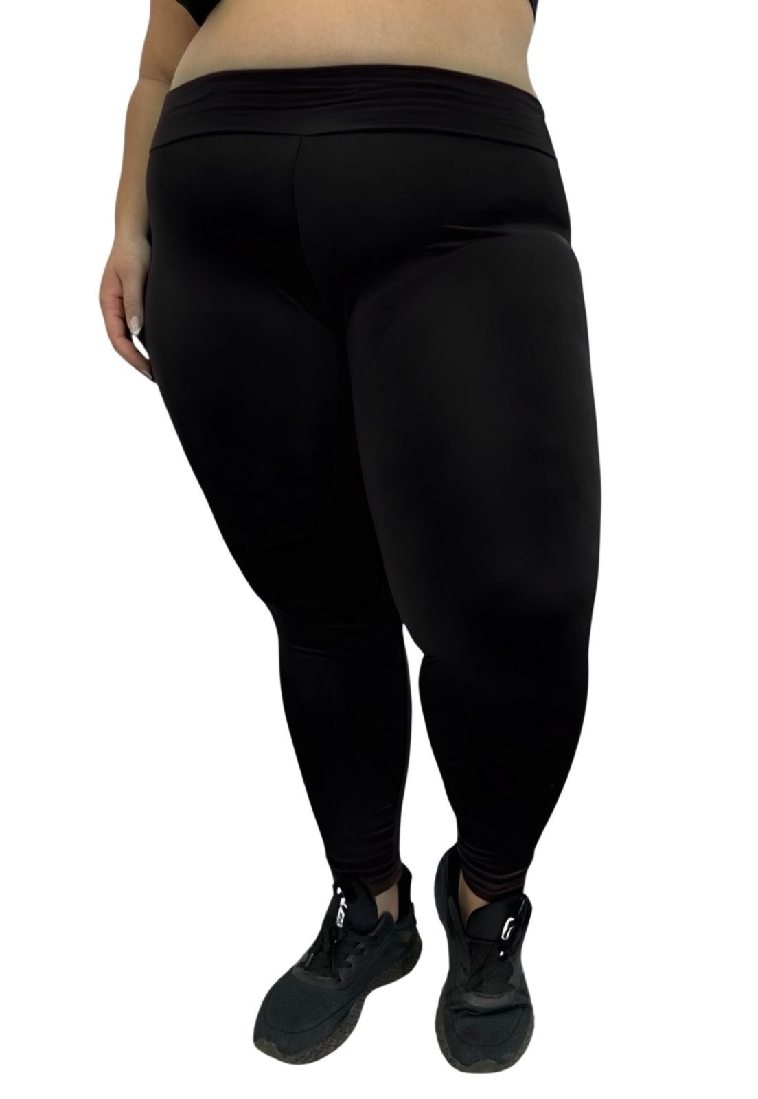 Calça Plus Size Legging Térmica Terra e Mar Peluciada Inverno Leg Felpuda Flanelada Preto