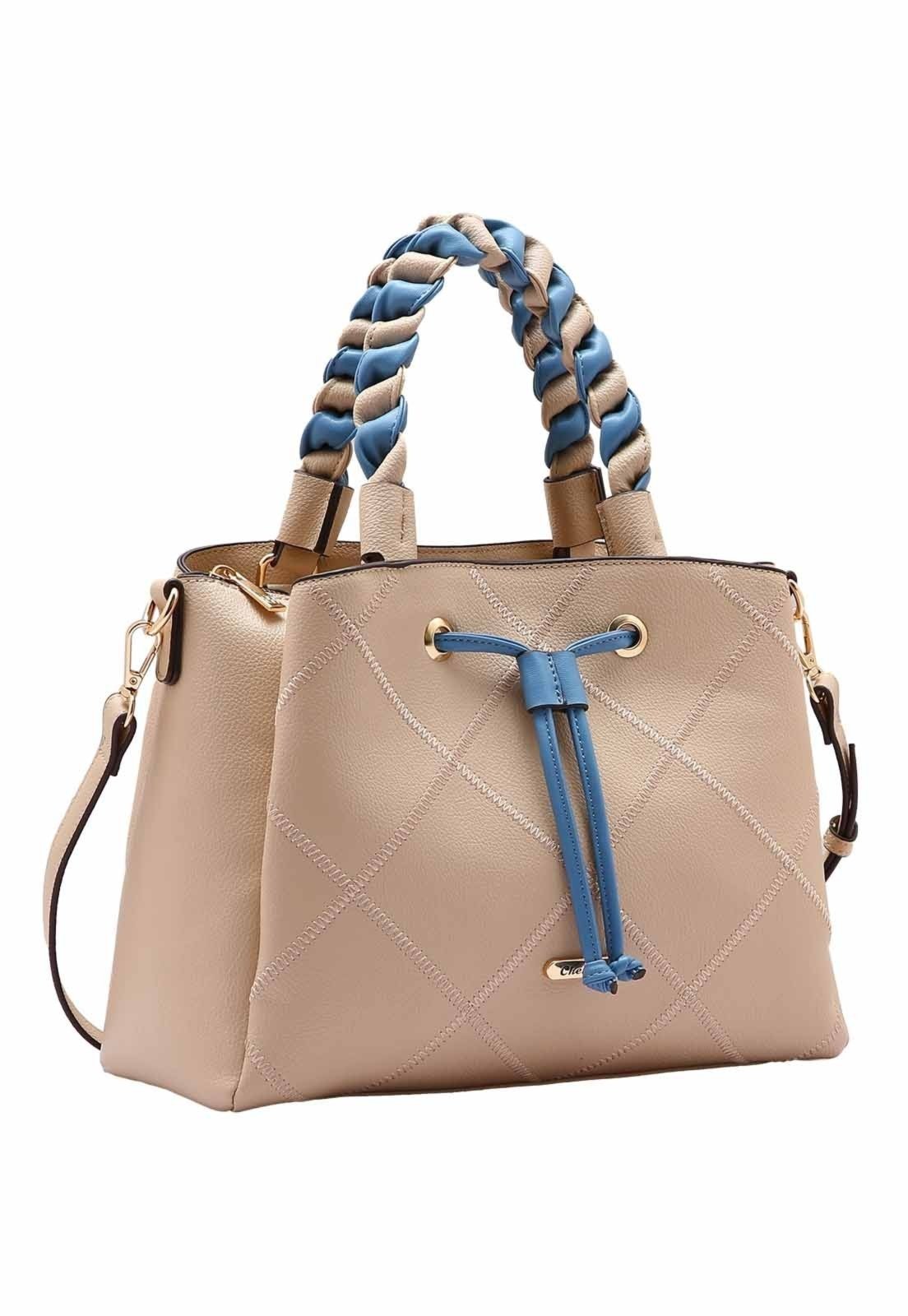 Bolsa Feminina Chenson Original Pesponto Mão Bege 3484888