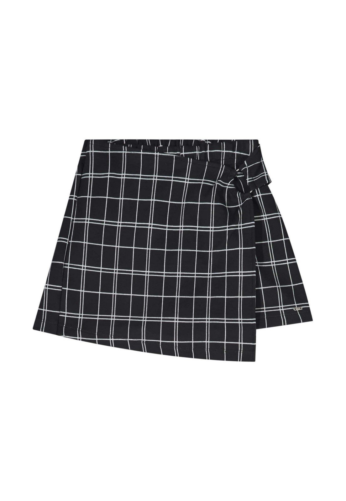 Vista 3 Infantil - Short-saia Juvenil em Malha Jacquard Gloss preto Gloss preto