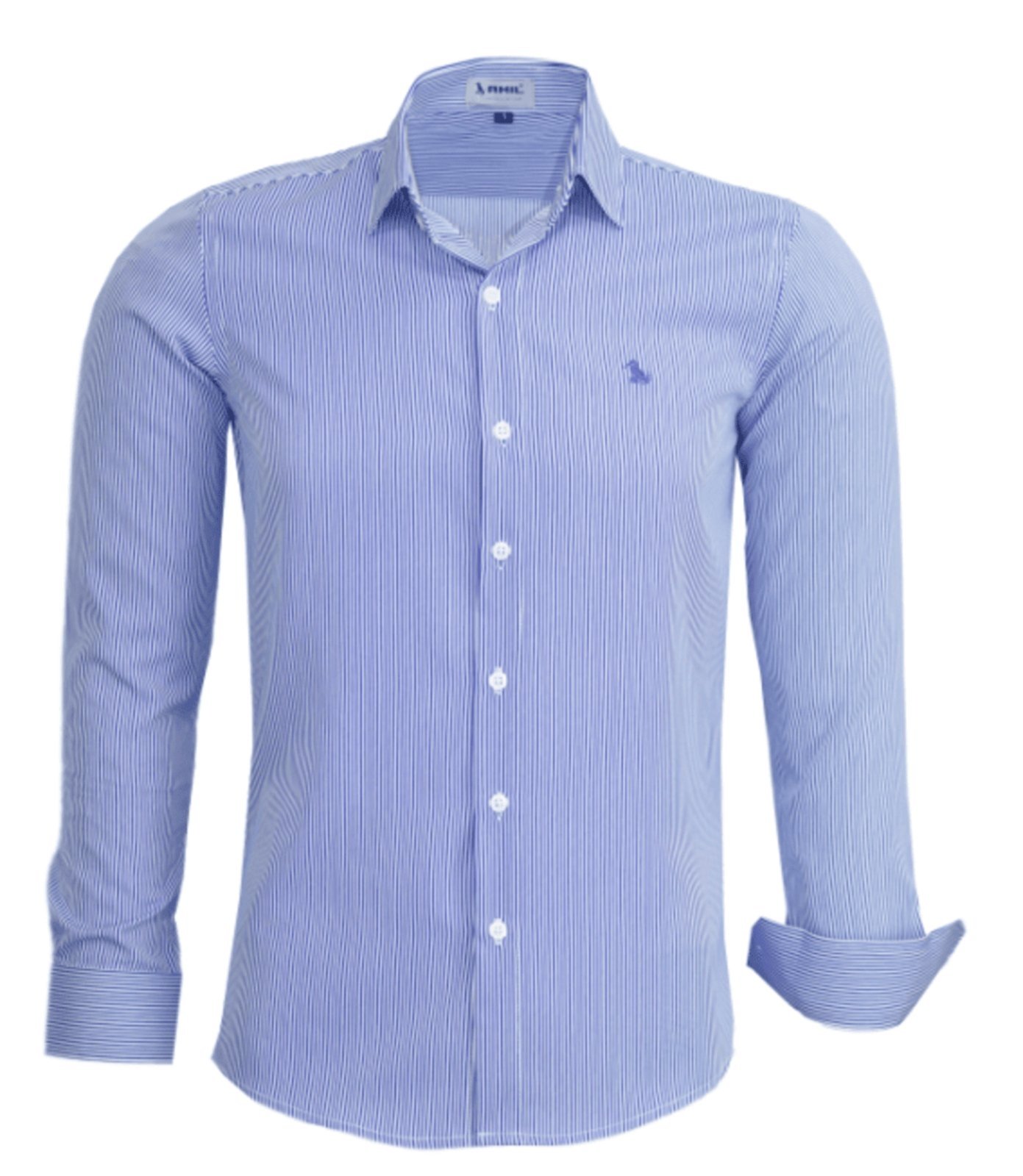 Camisa Social Amil Slim Lisrada Loan Poliéster com Elastano Macia Fácil de Passar M/Longa Luxo Royal