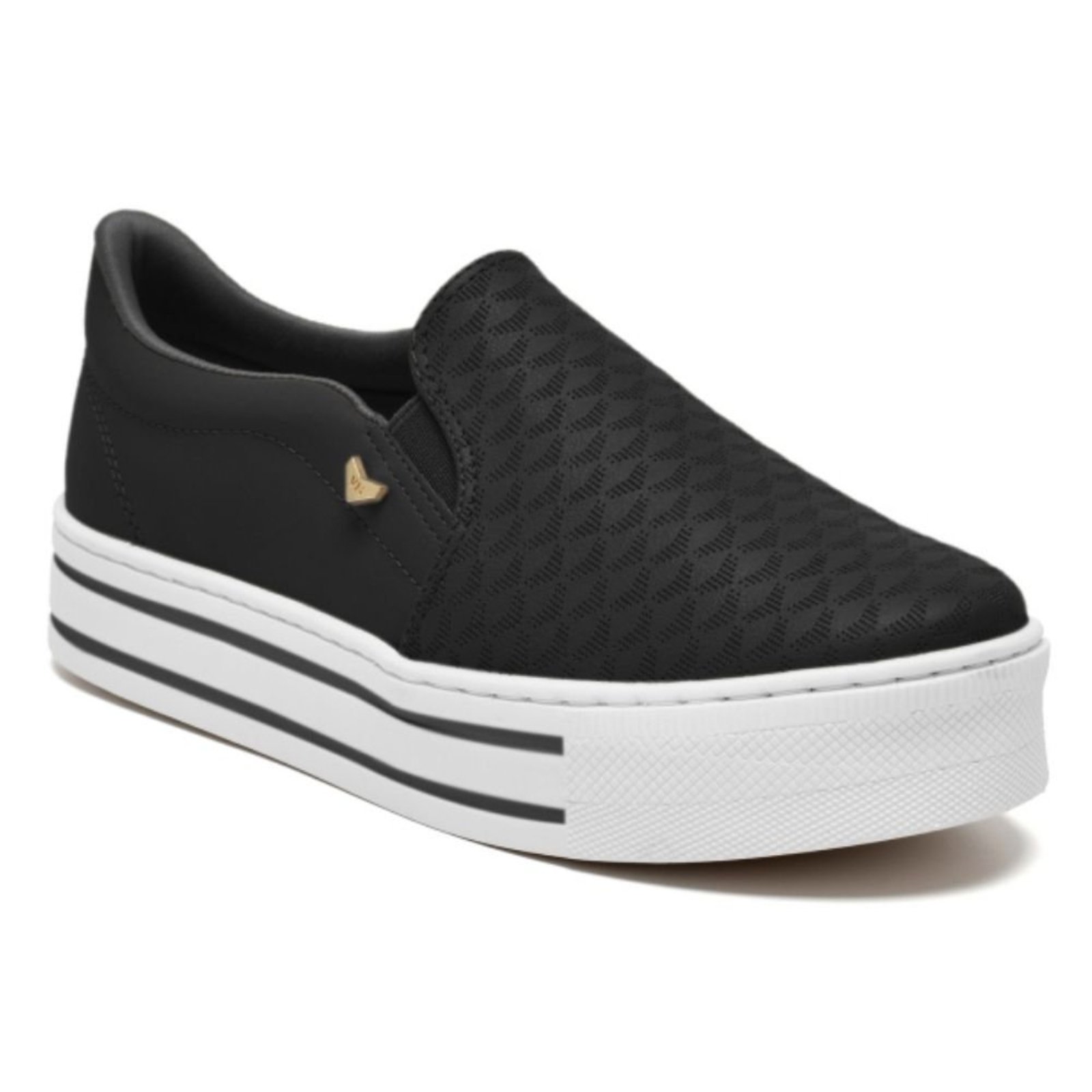 Tênis Casual Feminino Slip On Preto Via Marte 010-035-01