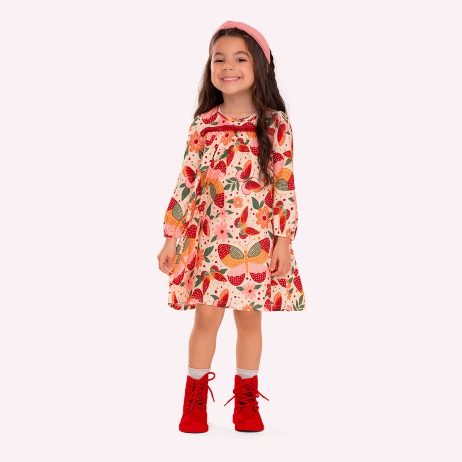 Infantil - Vestido Menina Borboletas Nanai