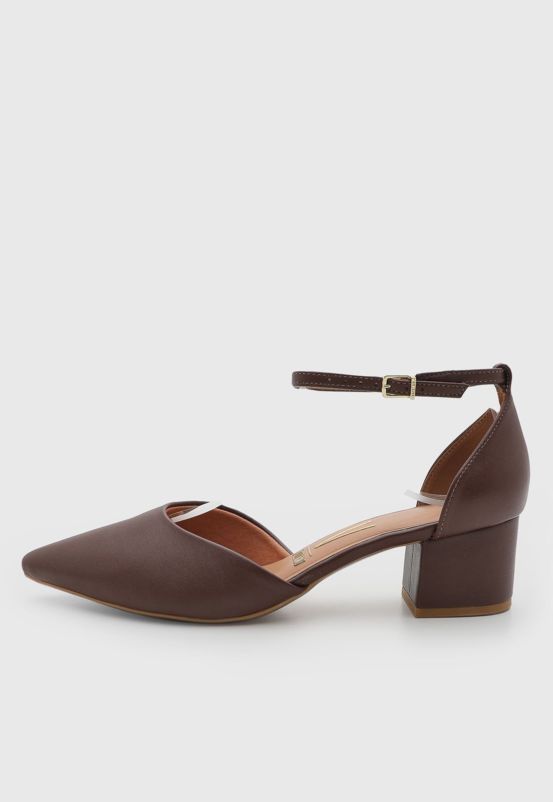 Scarpin Feminino Vizzano Salto Bloco Marrom