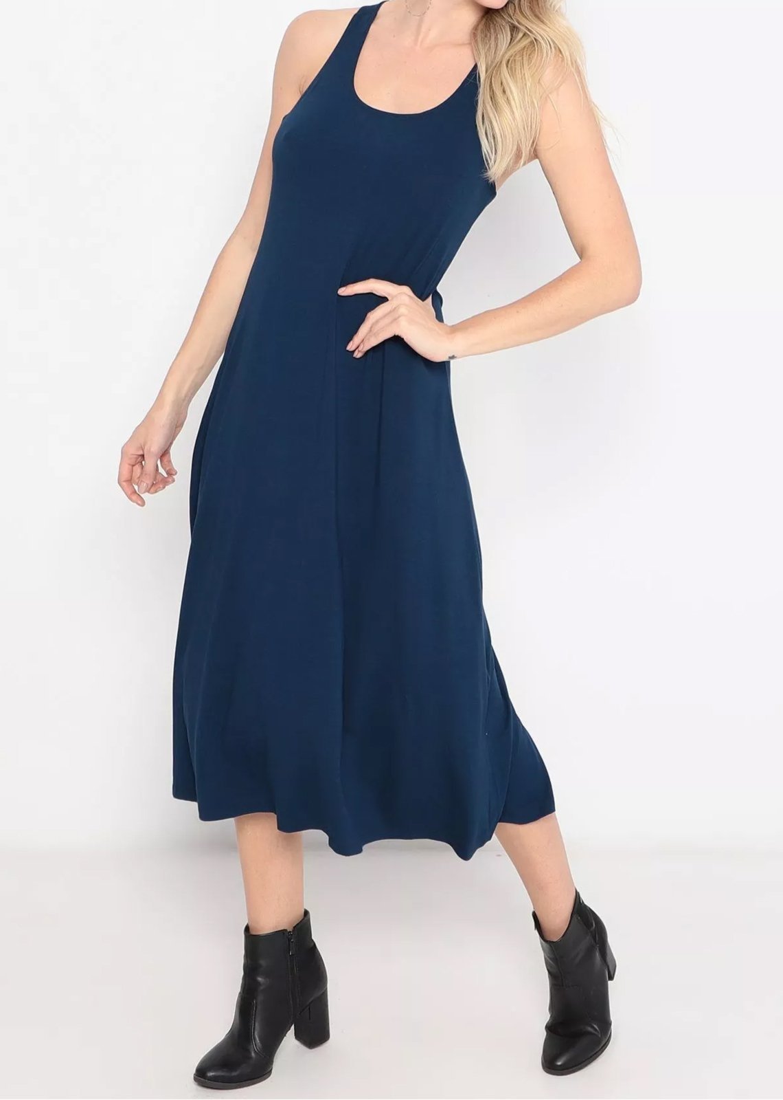 Vestido Maria Paes Regata Midi Marinho