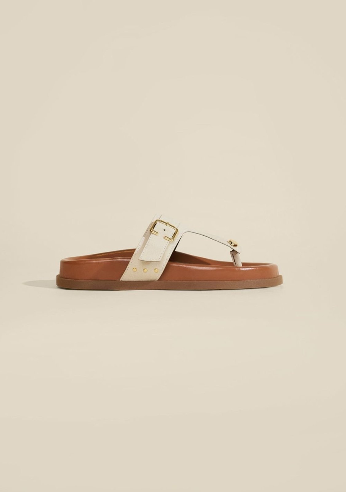 Sandalia Papete Com Fivela - Off-white