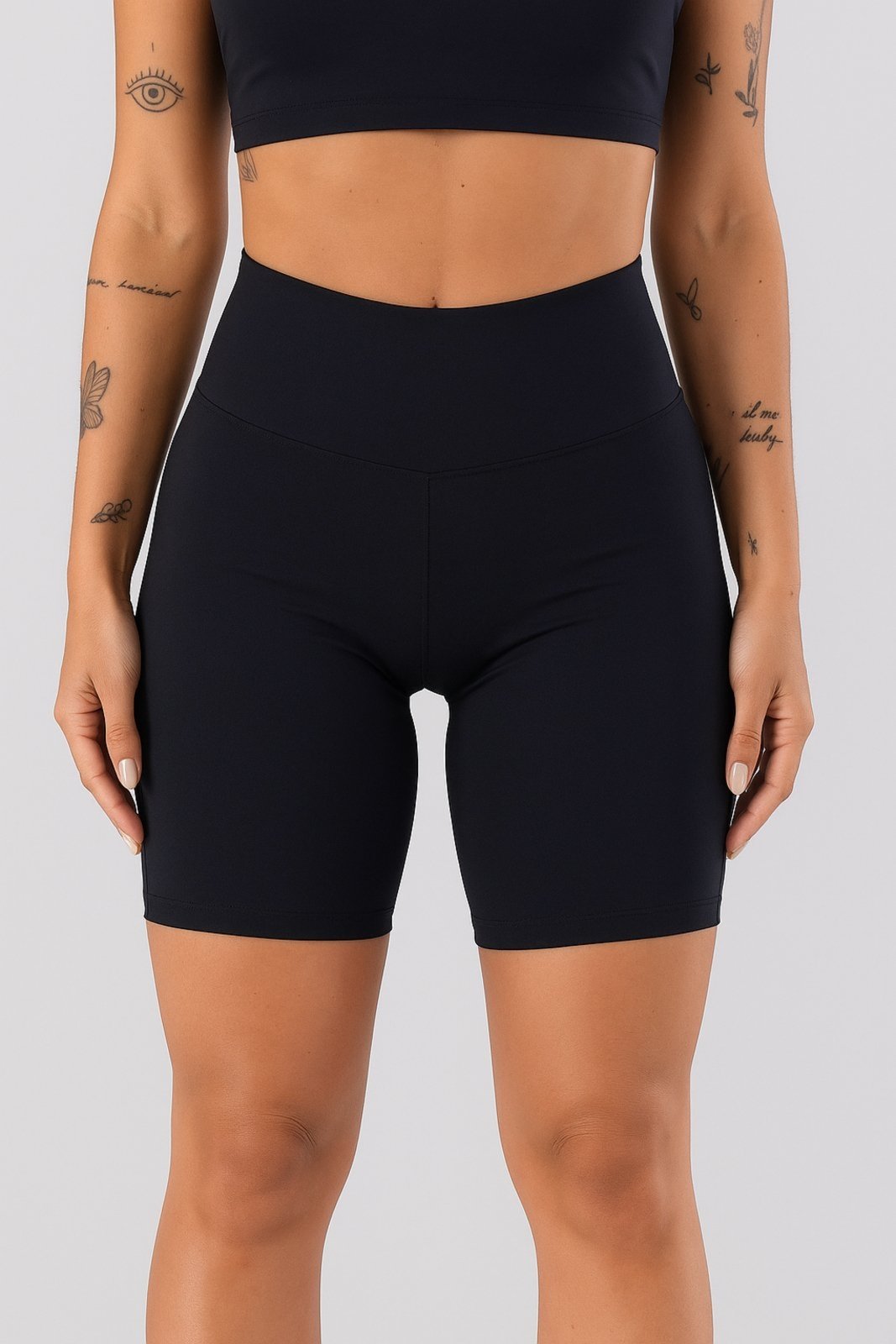 Vista 2 Bermuda D Bell Outlet Fashion Cós Alto Esportiva Fitness preto D BELL OUTLET FASHION preto