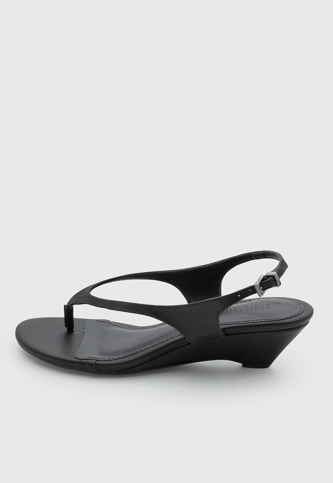 Sandália Feminina Santa Lolla Salto Baixo Sintético Preta