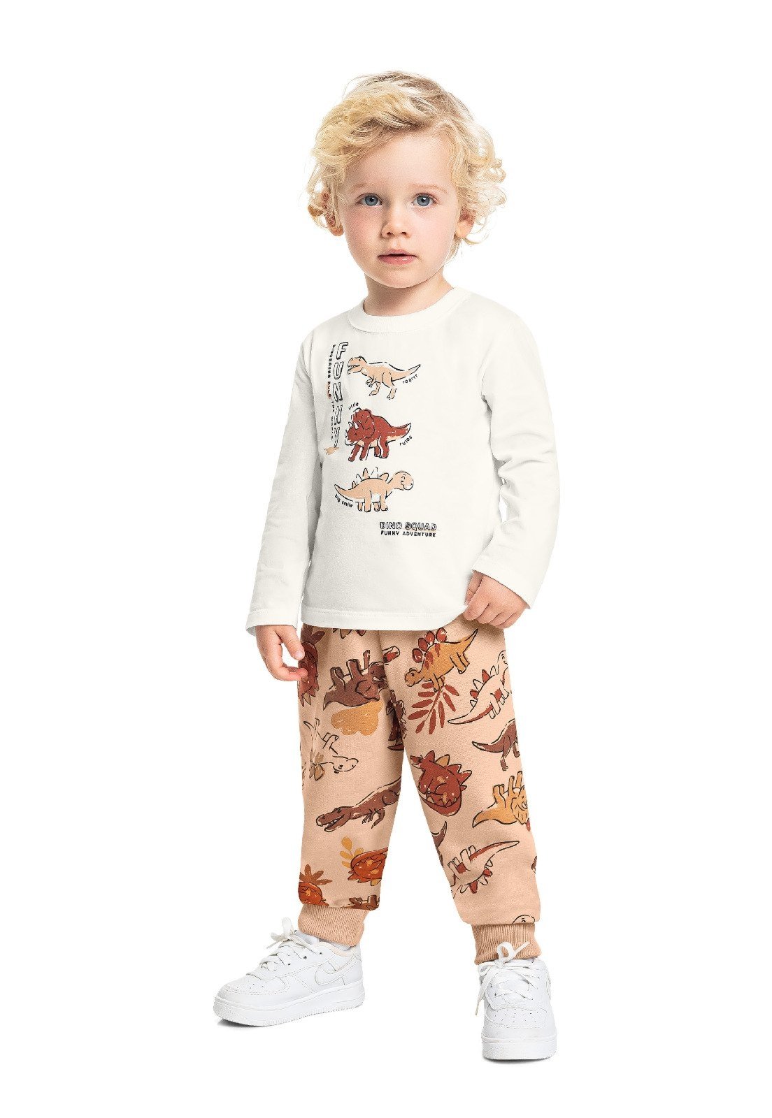 Infantil - Conjunto Meu Dinossaurinho Bee Loop Cinza