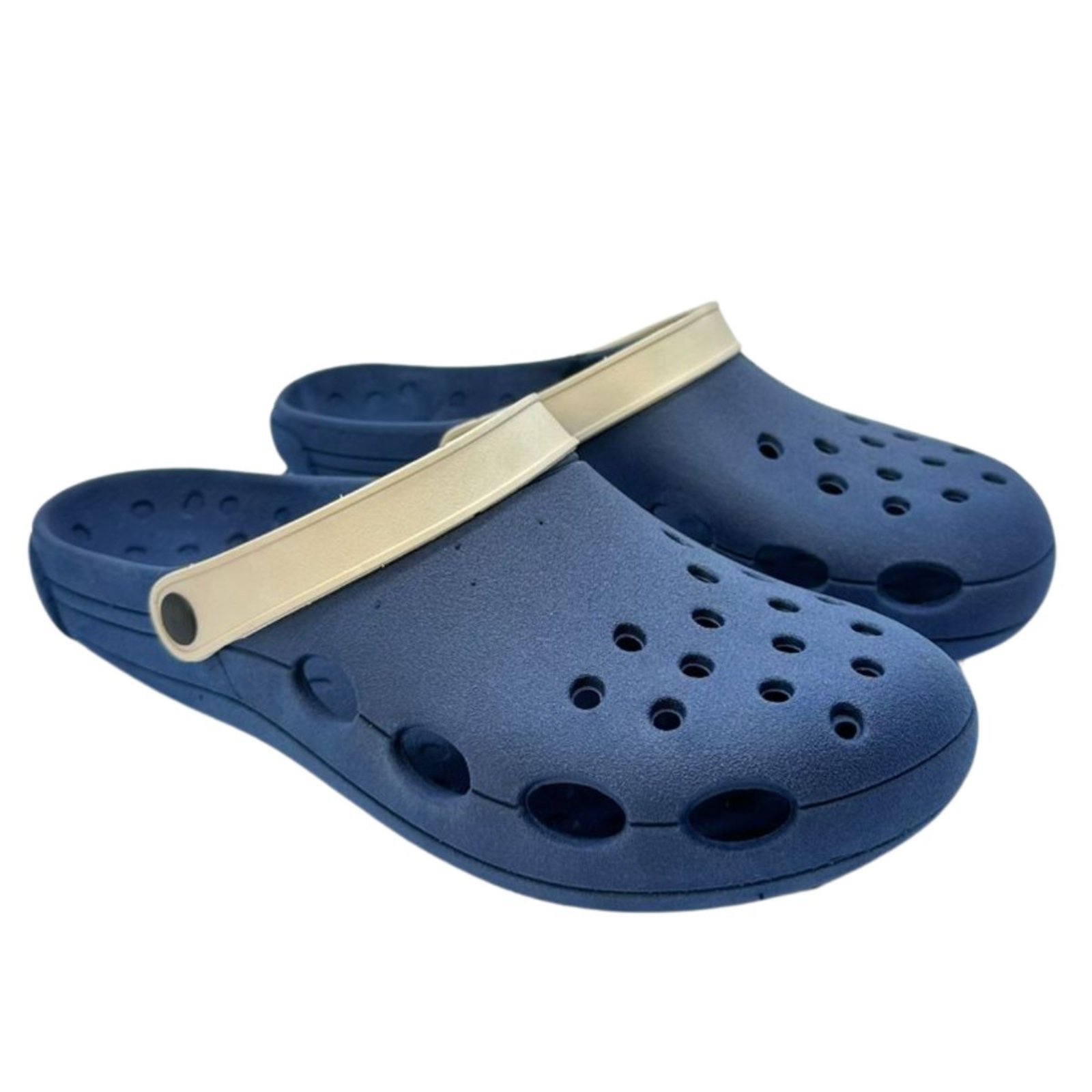 Chinelo Casual Babuche Anna Andrade Calce Fácil Conforto Leve Trabalho Dia a Dia Azul e Branco