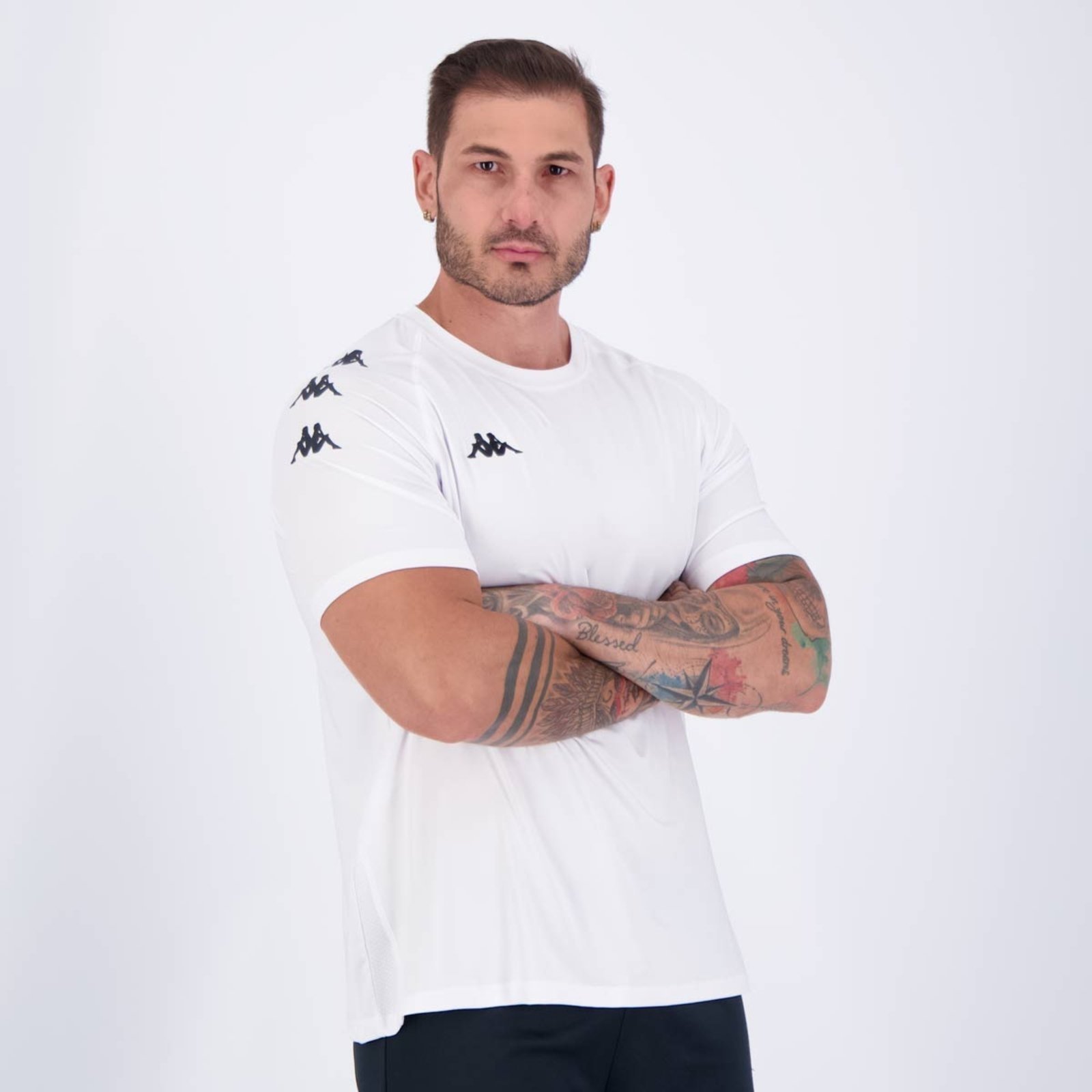 Vista 3 Camisa Kappa Garret Branca branco Kappa branco