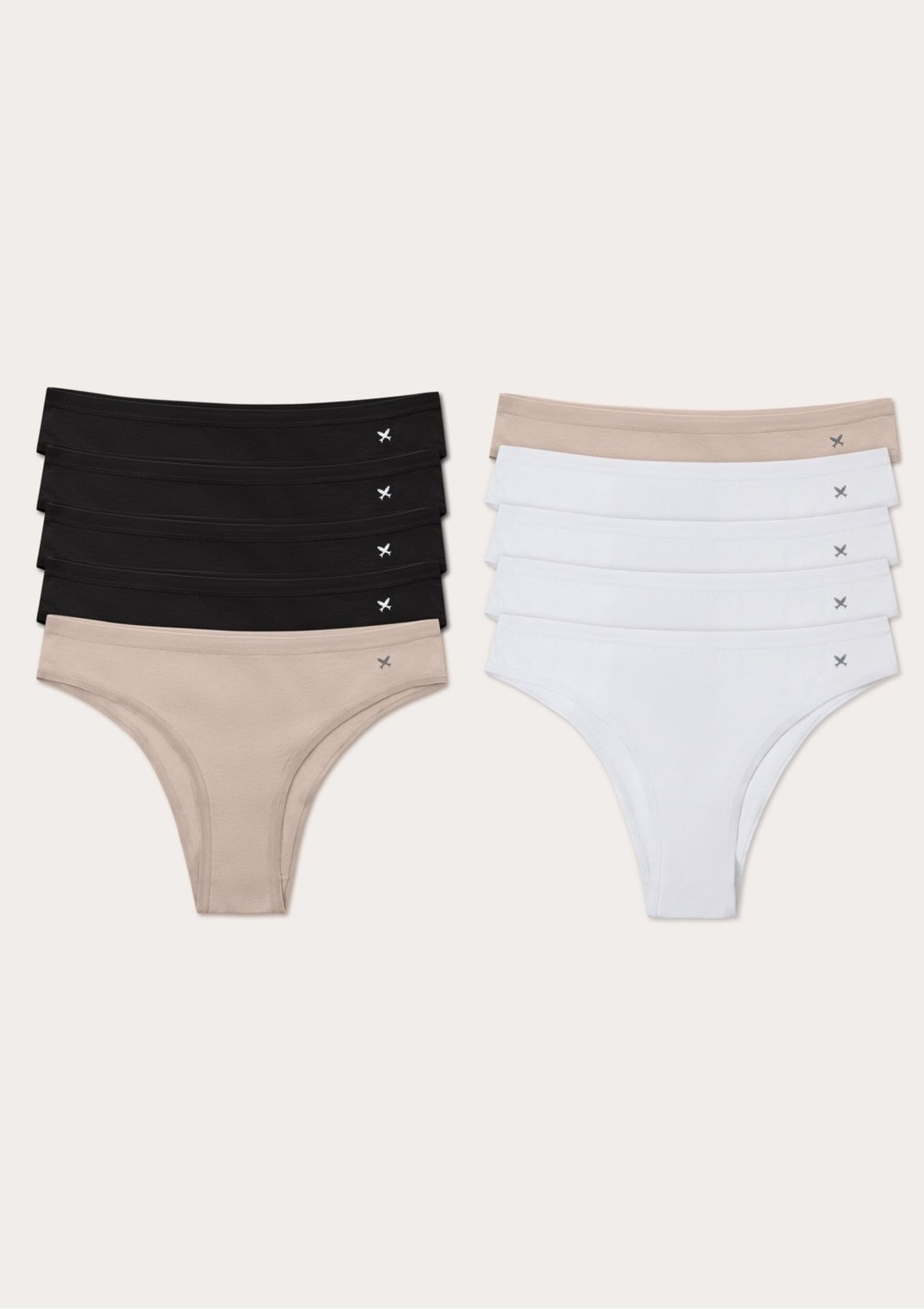 Kit Com 10 Calcinhas Básicas Tanga Em Algodão Com Elastano Hering