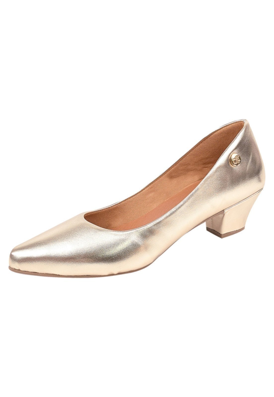 Scarpin Donna Santa Bico Fino Dourado