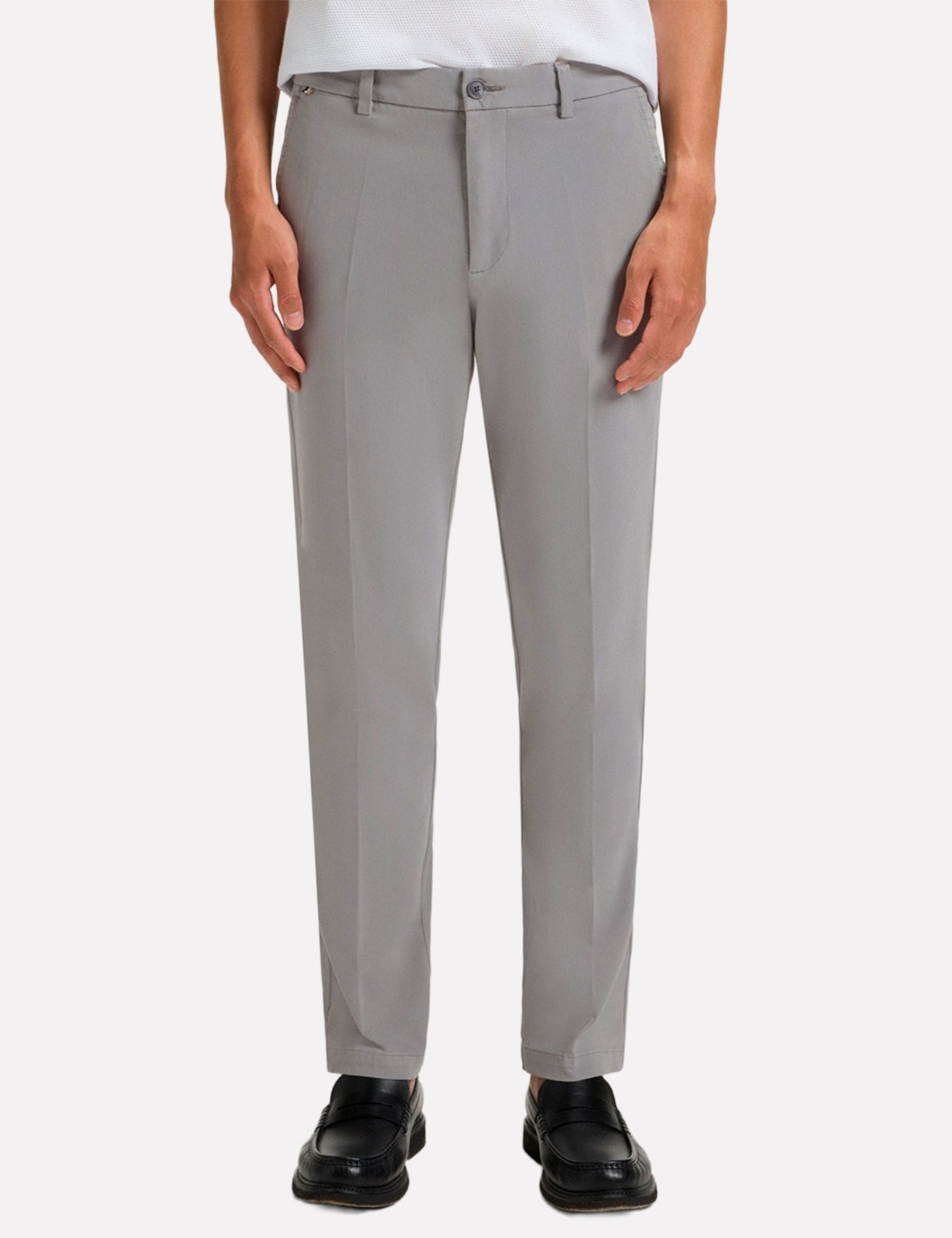 Calça Hugo Boss Masculina Slim Fit Sarja H-Kaiton1 Cinza