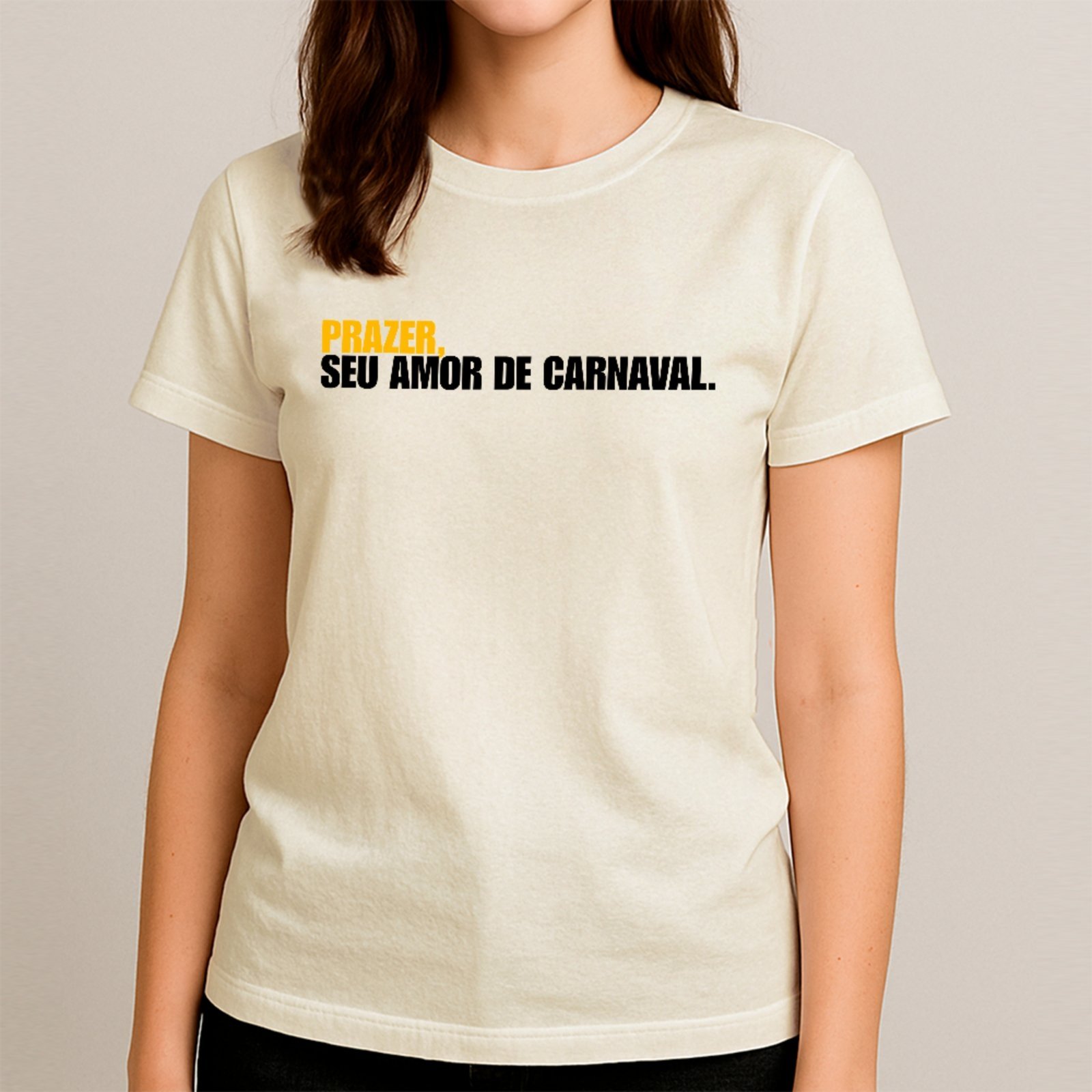 Vista 2 Camiseta Ousy Básica Amor De Carnaval Meme Bloco Unissex Off White off-white white ousy off-white white