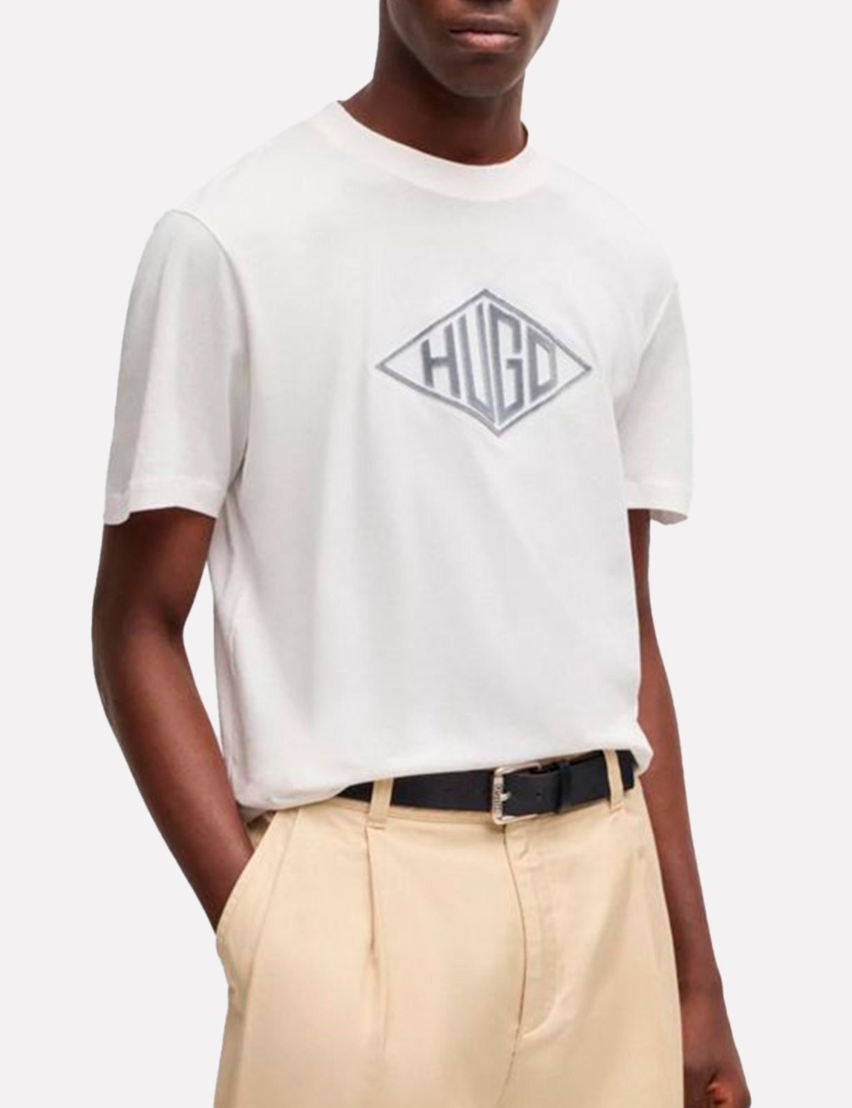 Camiseta Hugo Boss Masculina Regular Dalendi Branca